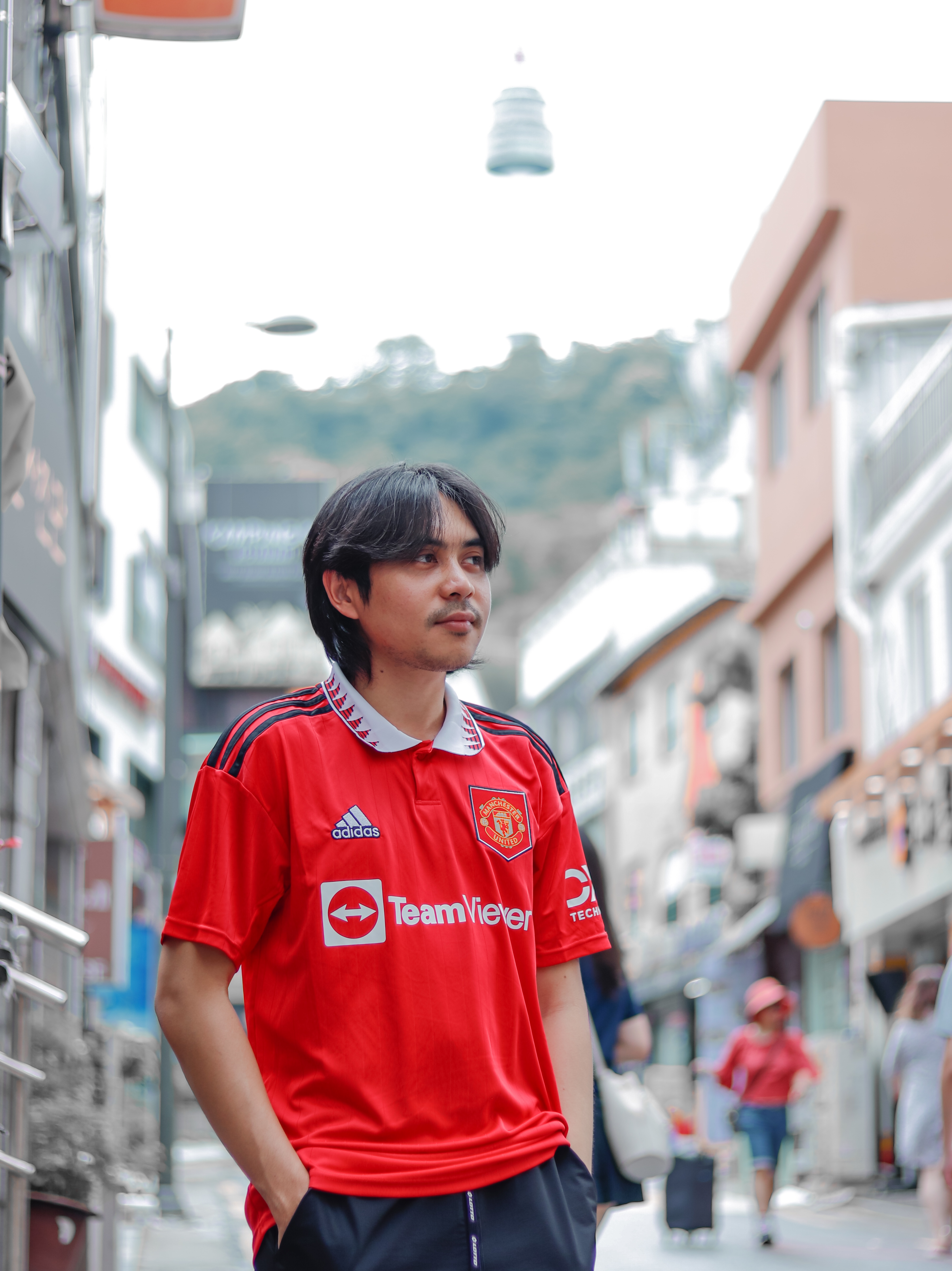 Adidas Manchester United 2022/23 Home Jersey Real Red - US Sizing (Non Marking Ver.) 착용 스타일