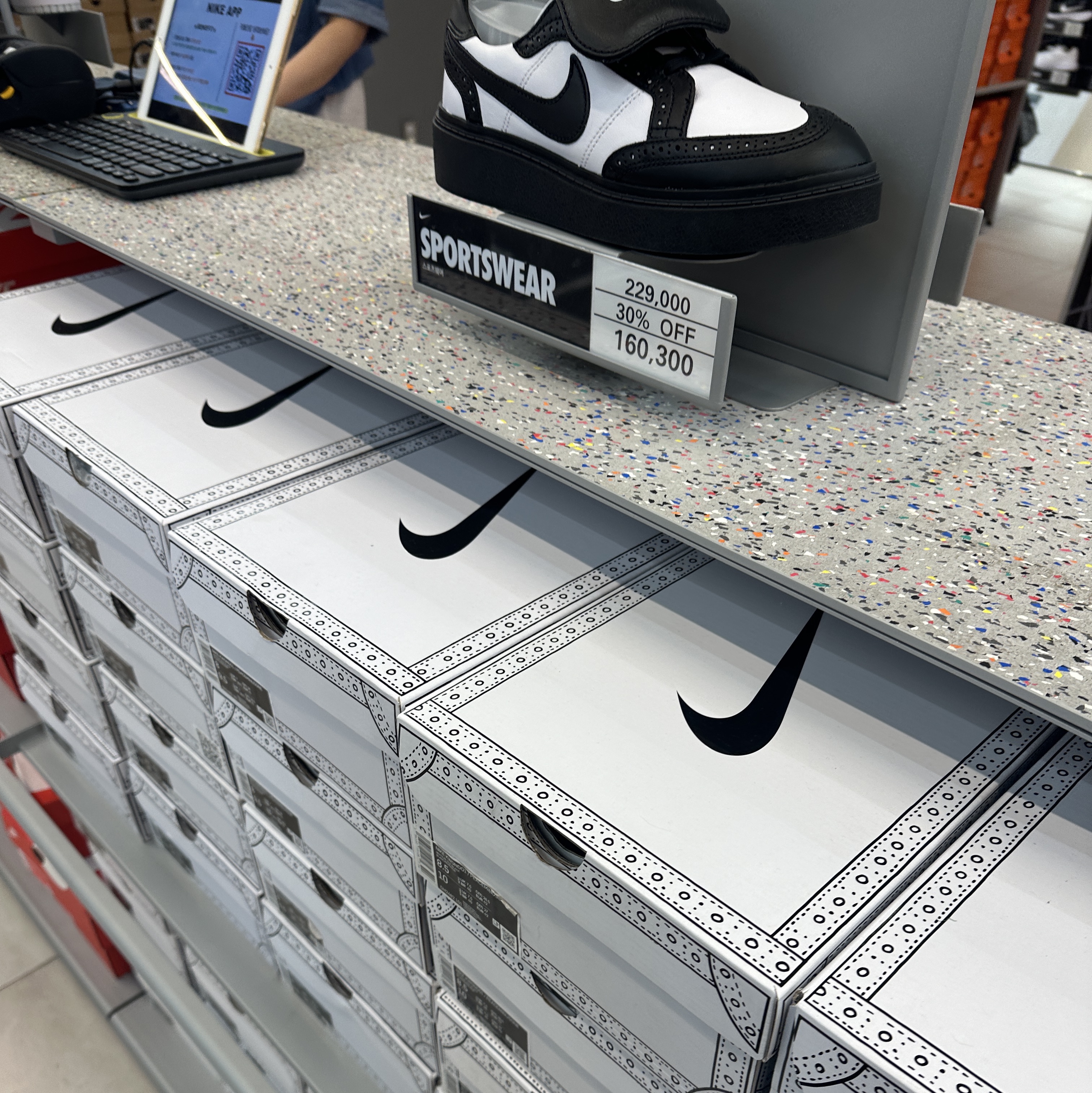 Nike x Peaceminusone Kwondo1 Black and White 착용 스타일