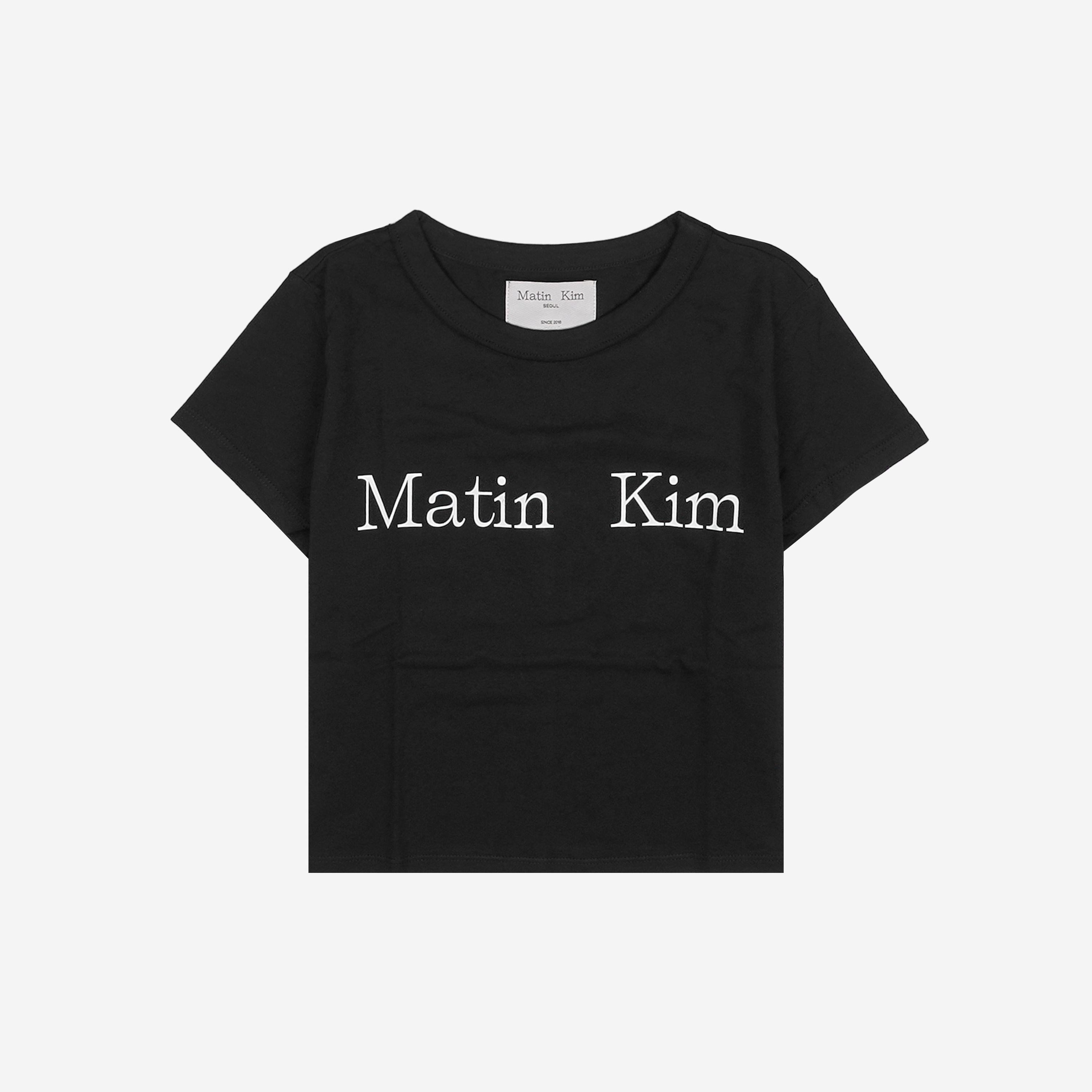 (W) Matin Kim Logo Crop Top Black