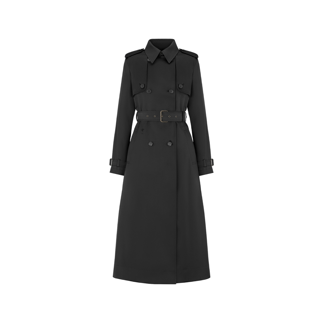 (W) Dior Pleated Trench Coat Black Technical Silk Twill 상세 이미지 1