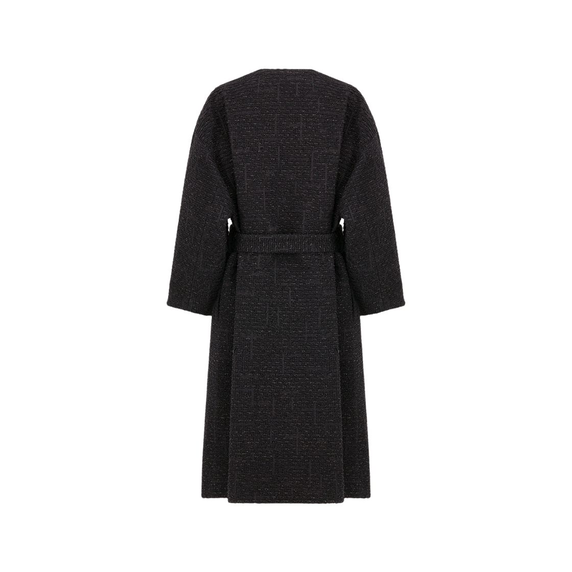 (W) Dior Coat With Belt Metallic Black Technical Wool Tweed 상세 이미지 2