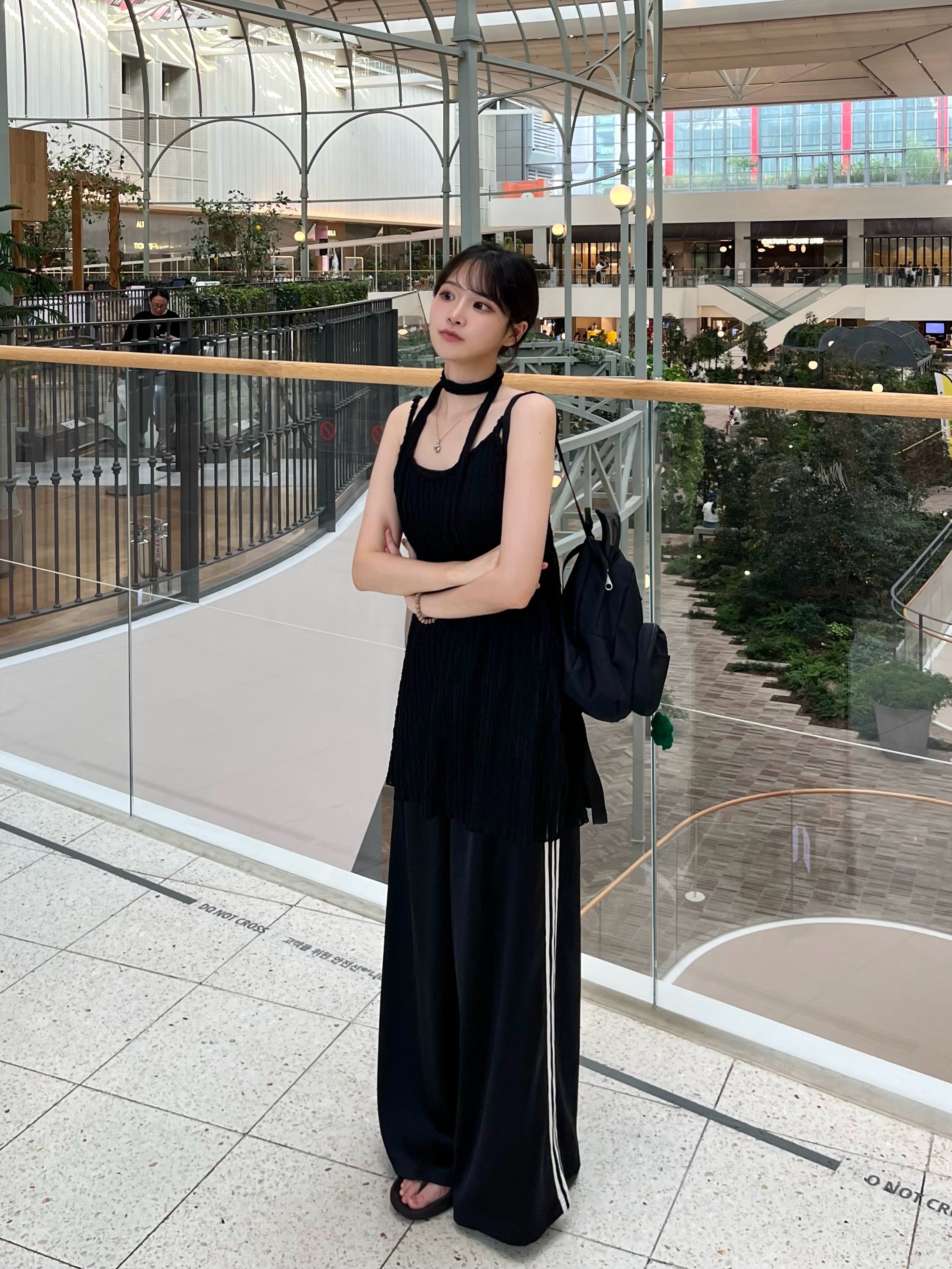 (W) Adidas Satin Wide Leg Joggers Black - KR Sizing, Jansport Half Pint Mini Backpack Black 착용 스타일