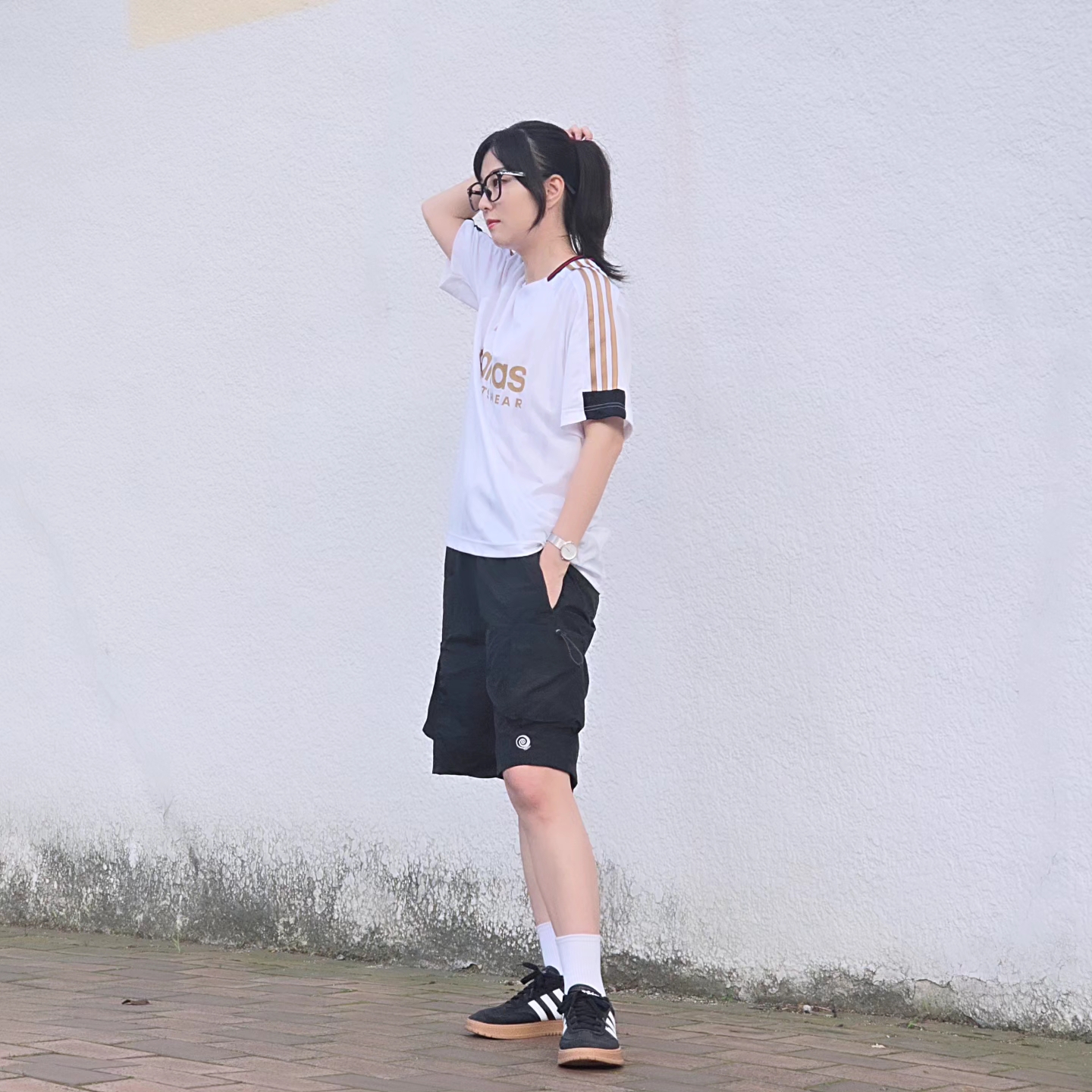 Adidas House of Tiro Nations Pack T-Shirt Team Victory Red White - KR Sizing, Adidas Gradas Core Black 착용 스타일 - 2