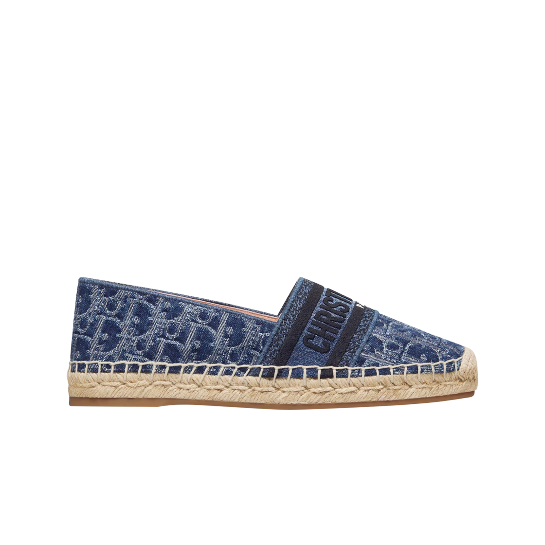 (W) Dior Granville Espadrille Stonewashed-Effect Cotton Denim Embroidered with Dior Oblique Motif Blue 상세 이미지 1