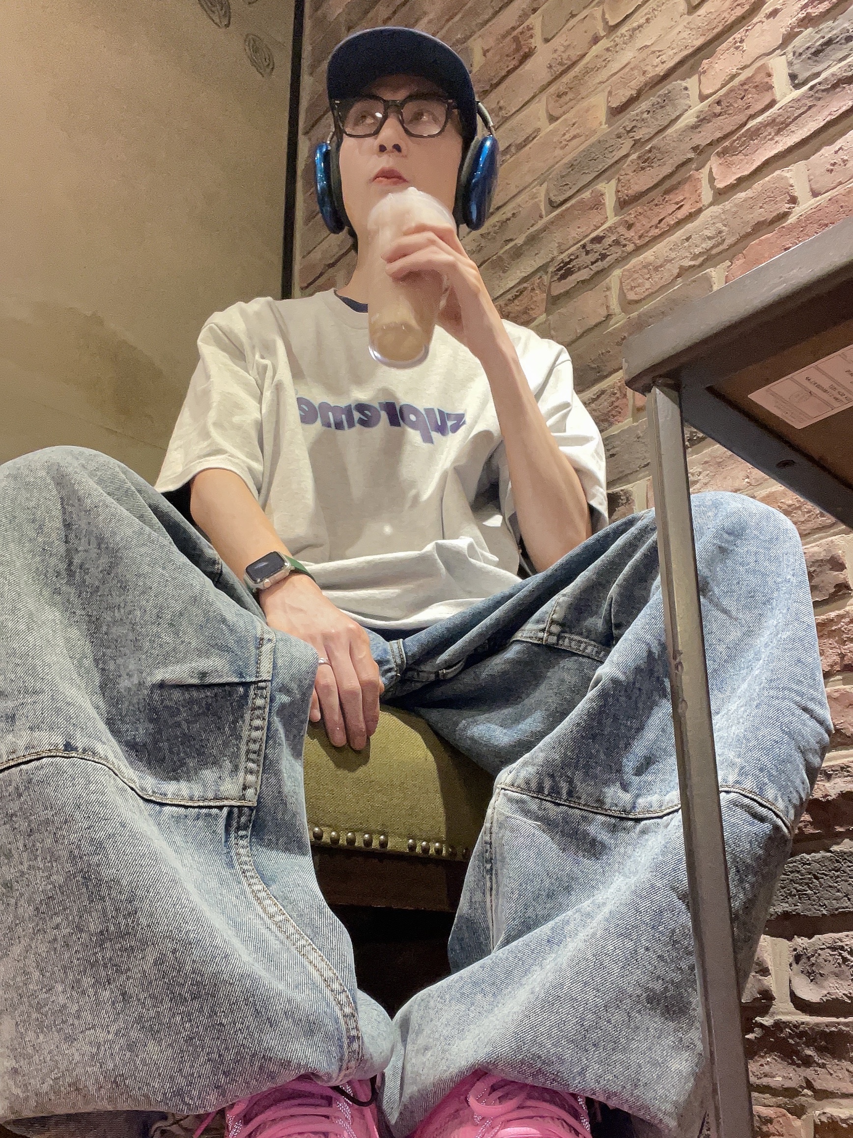 Supreme Pinline T-Shirt Ash Grey - 24SS, Apple AirPods Max Lightning Space Gray (Korean Ver.) 착용 스타일 - 4