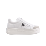 (W) Dior Star Platform Sneakers Calfskin Suede White