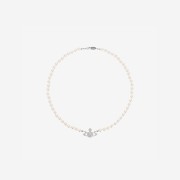 Vivienne Westwood Mini Pearl Bas Relief Necklace Silver