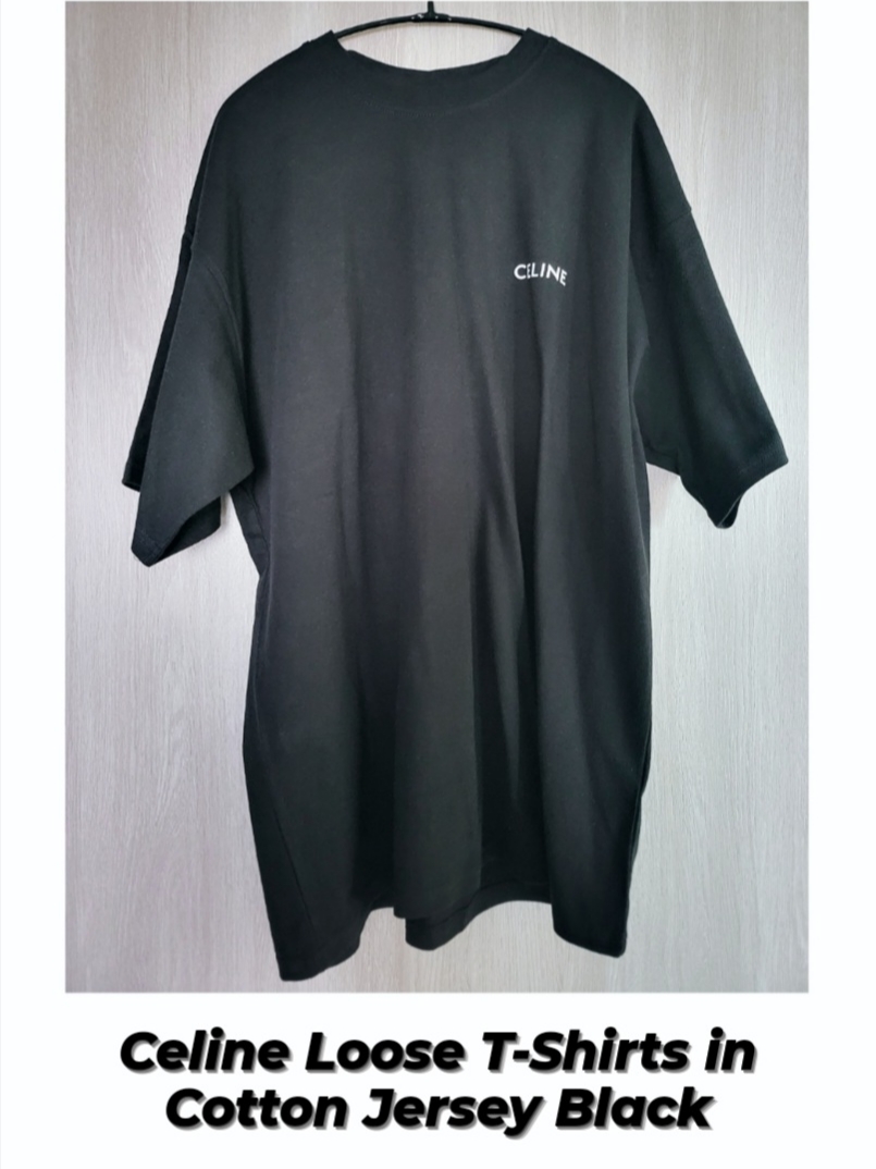 (W) Celine Loose T-Shirts in Cotton Jersey Black μ°©μ© μ€νμΌ