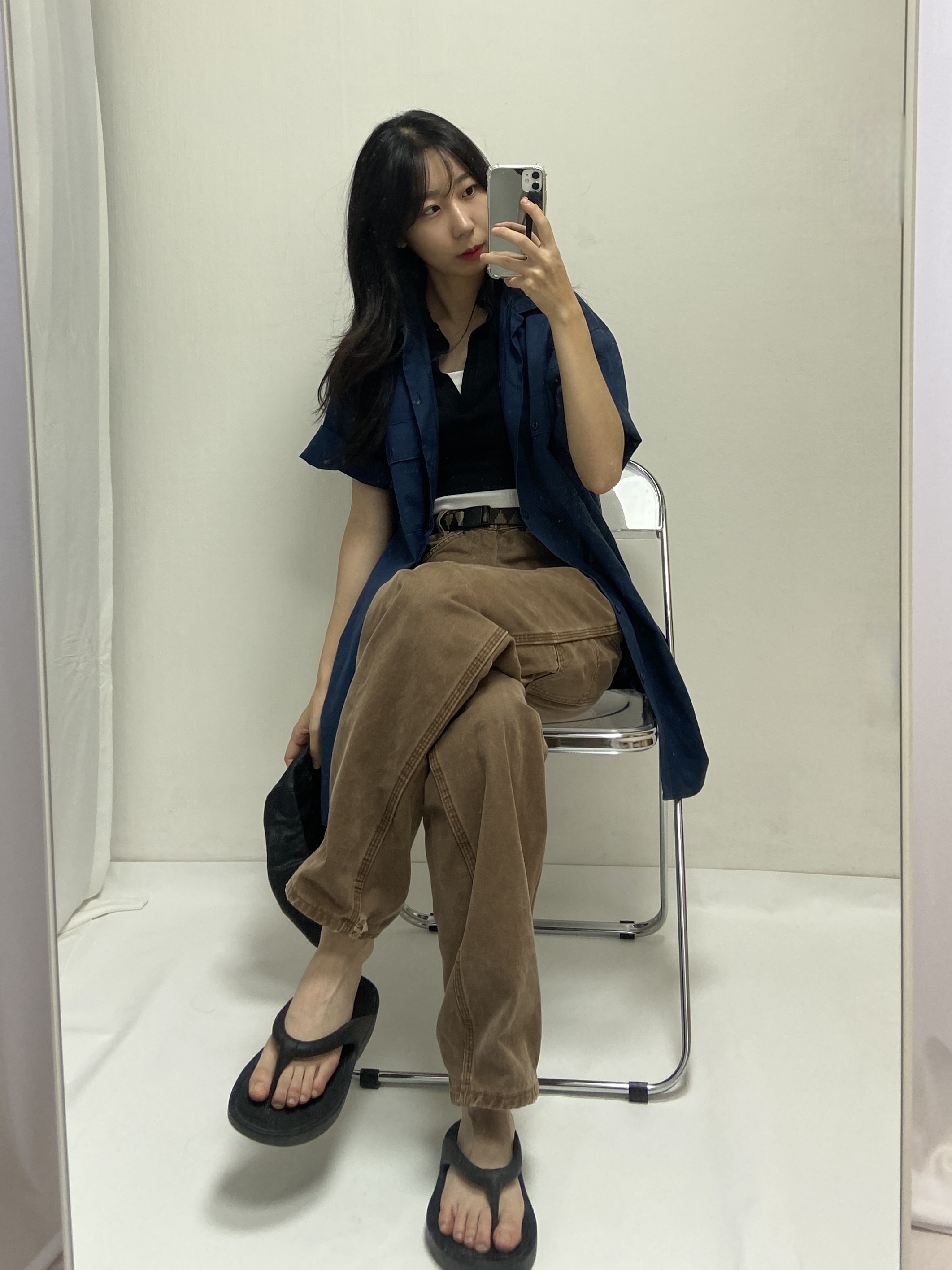Carhartt WIP Dearborn Canvas Single Knee Pants Hamilton Brown Rigid 착용 스타일 - 3