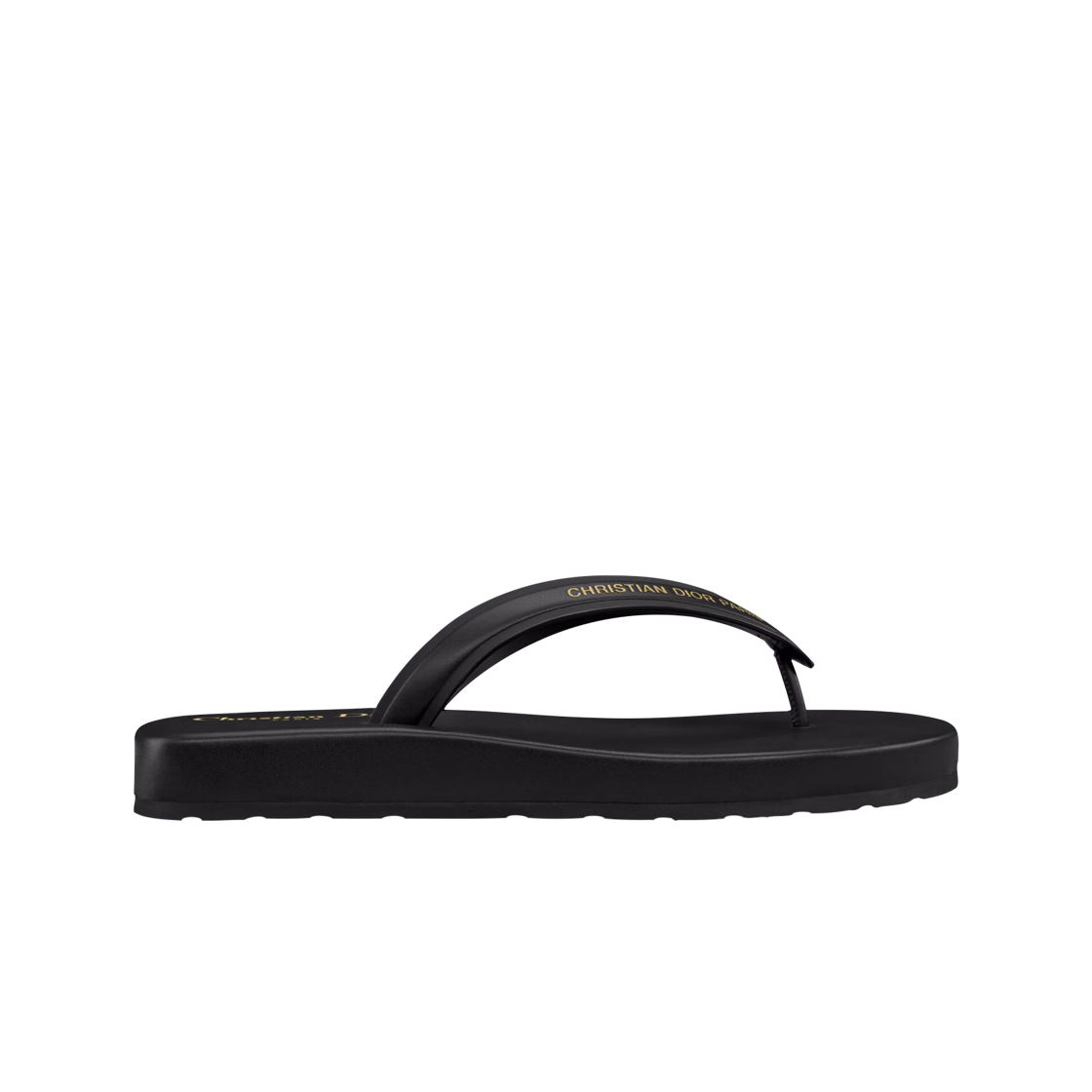 (W) Dior Diorsea Thong Sandal Black Leather Effect Fabric 상세 이미지 1