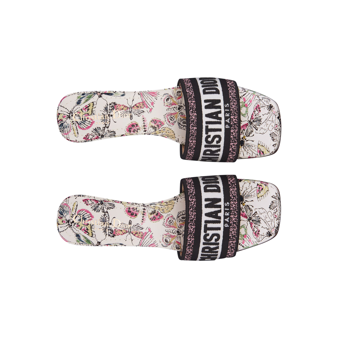 (W) Dior Dway Mule Heel Embroidered with Libellule Camouflage Motif White Multicolor 상세 이미지 2