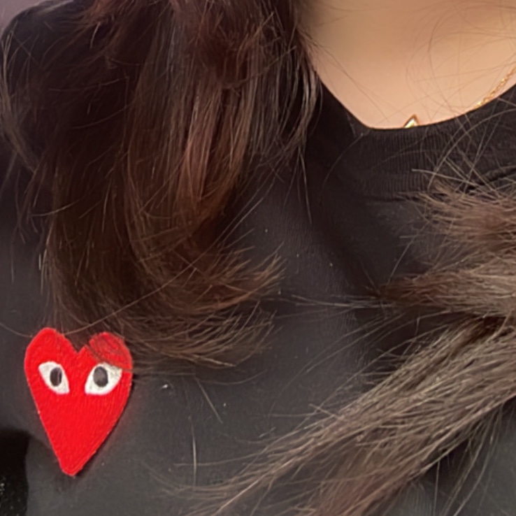 Play Comme des Garcons Red Heart T-Shirt Black 착용 스타일