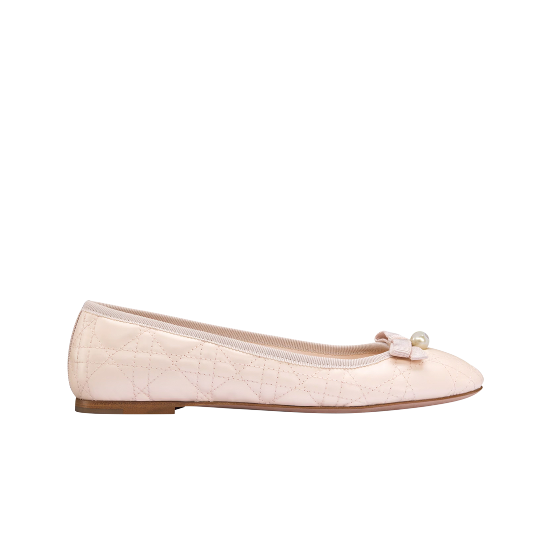 (W) Dior Ballet Flat Quilted Cannage Calfskin Quartz Pink 상세 이미지 1