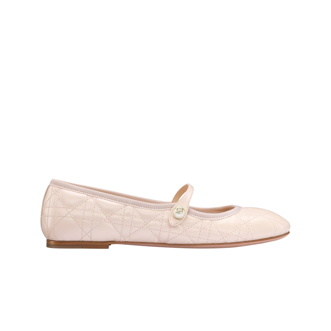 (W) Dior Ballet Flat Quilted Cannage Calfskin Quartz Pink 상세 이미지 1