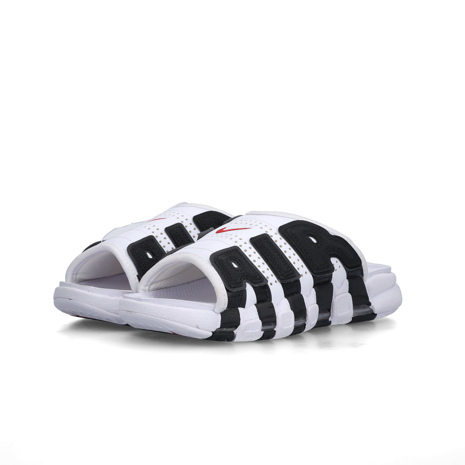 (W) Nike Air More Uptempo Slide White and Black