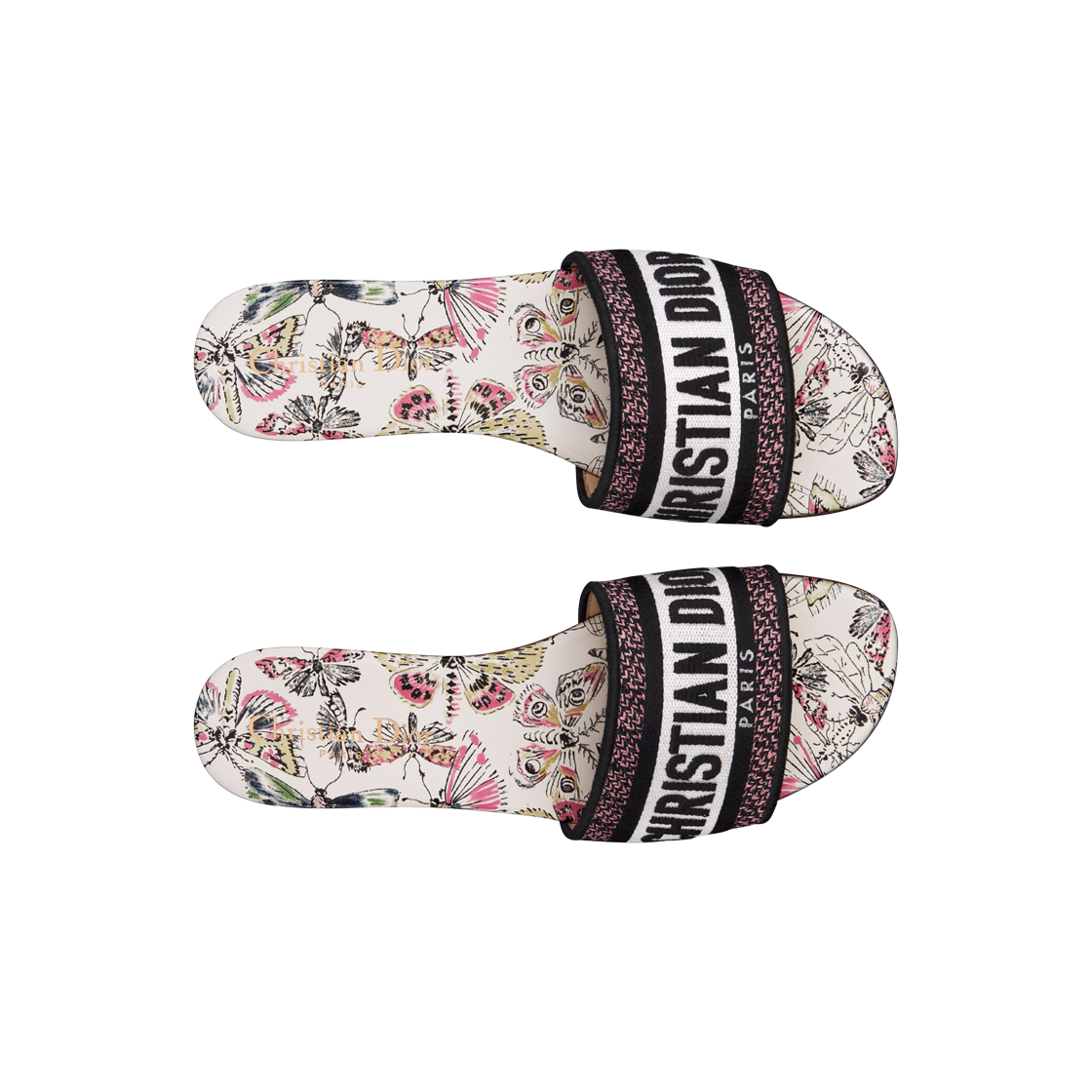 (W) Dior Dway Mule Cotton Embroidered with Libellule Camouflage Motif Camouflage White Multicolor 상세 이미지 2