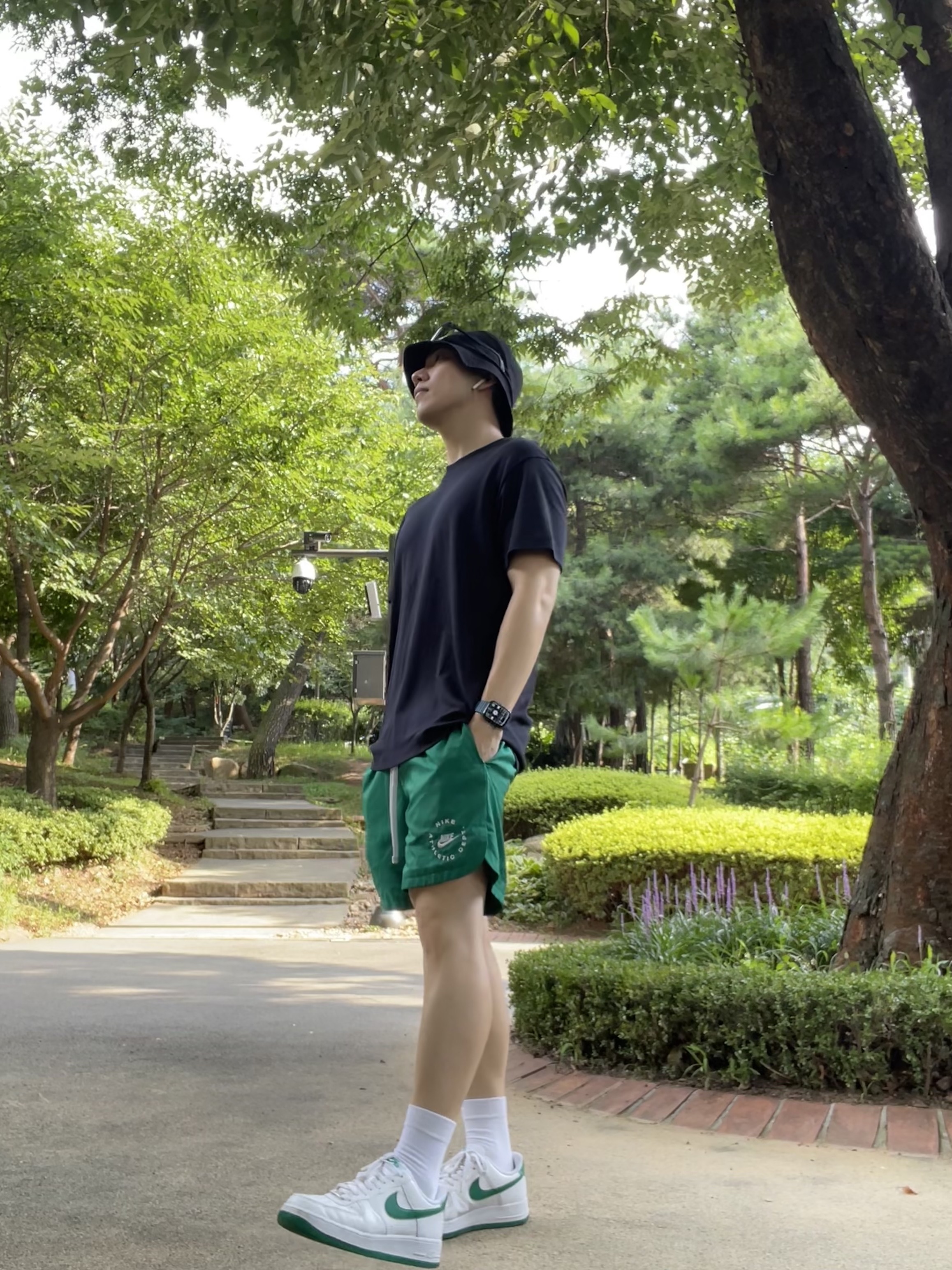 Nike Air Force 1 '07 White Malachite, Nike NSW Sport Essential Woven Lined Flow Shorts Malachite White - Asia 착용 스타일 - 2