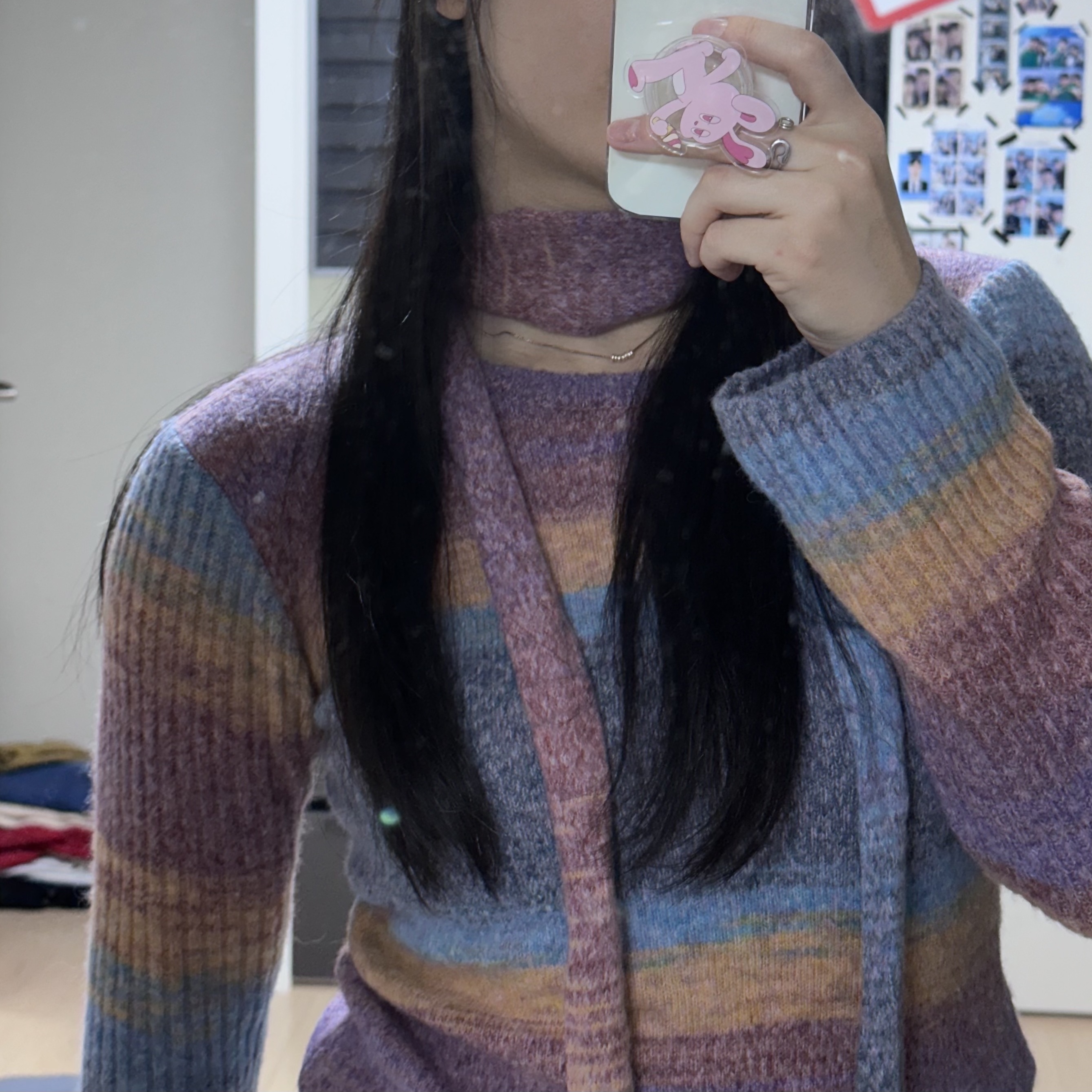 (W) Matin Kim Gradation Snug Knit Pullover Purple, Matin Kim Gradation Snug Knit Muffler Purple ์ฐฉ์ฉ ์คํ์ผ - 2