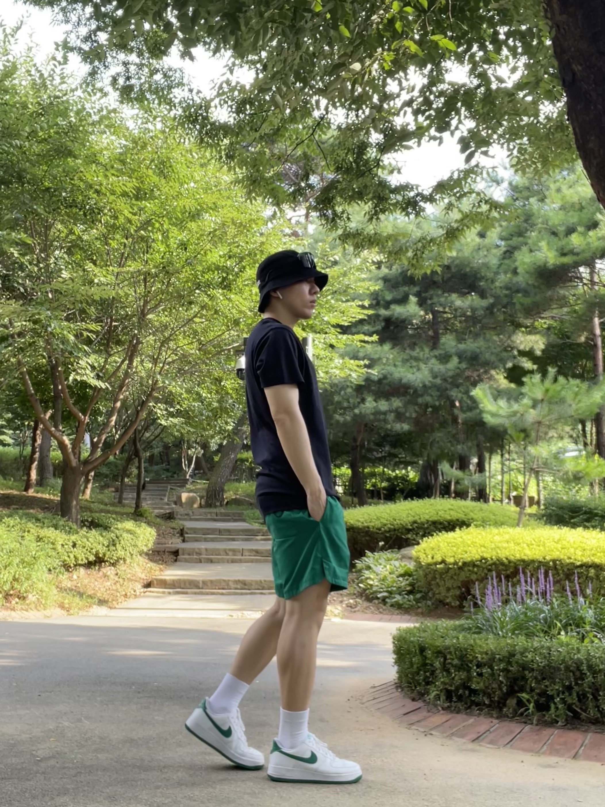 Nike Air Force 1 '07 White Malachite, Nike NSW Sport Essential Woven Lined Flow Shorts Malachite White - Asia 착용 스타일 - 1
