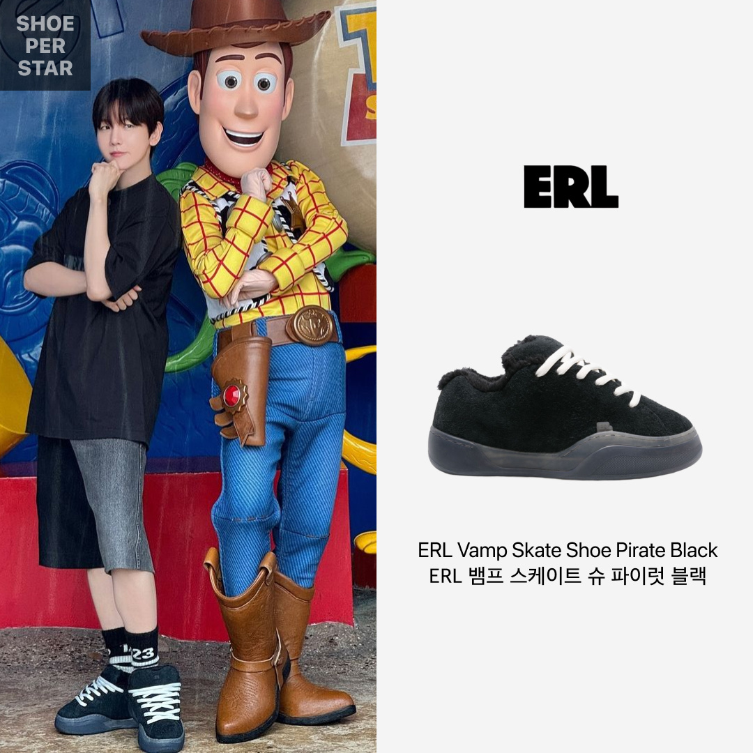 ERL Vamp Skate Shoe Pirate Black 착용 스타일 - 1