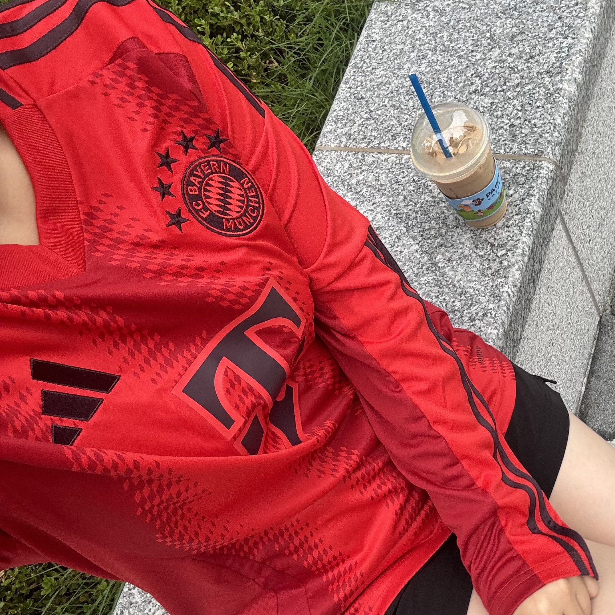 Adidas Bayern Munchen 2024/25 Home Jersey Red - KR Sizing (Non Marking Ver.) 착용 스타일