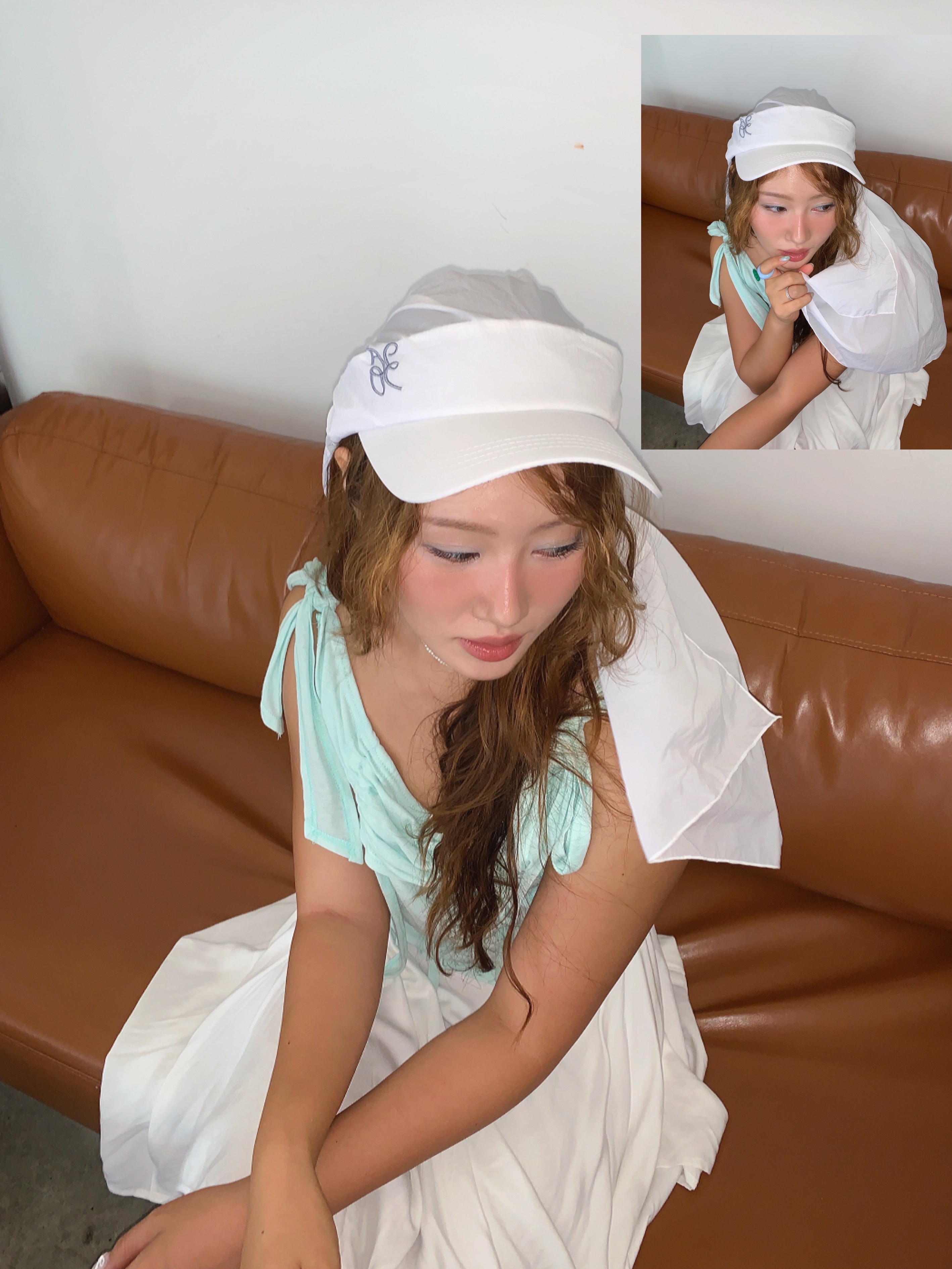 ACOC Sunflower Cap Ivory 착용 스타일 - 3
