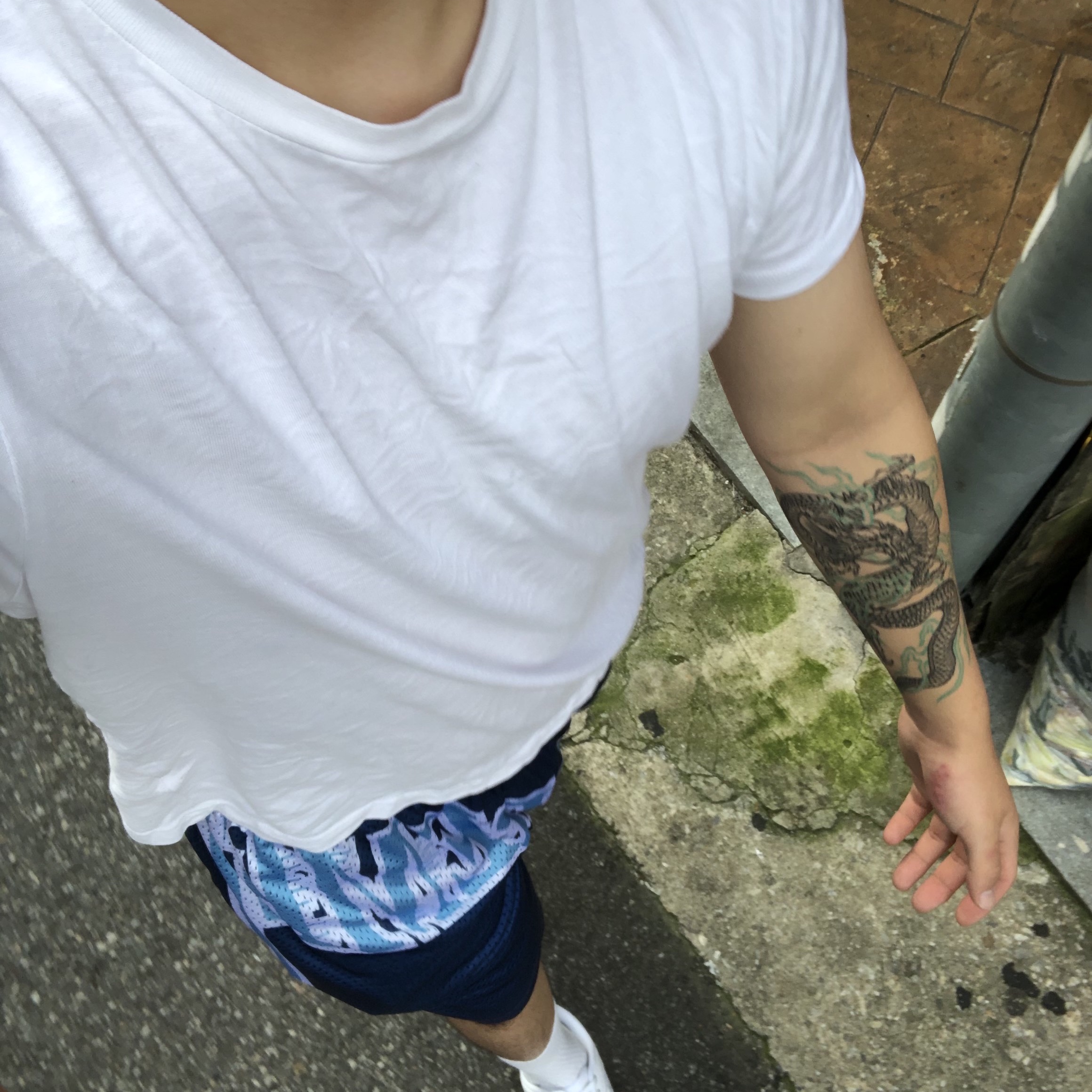 Supreme Slap Shot Mesh Shorts Navy - 23SS, Nike Air Force 1 '07 Low White 착용 스타일