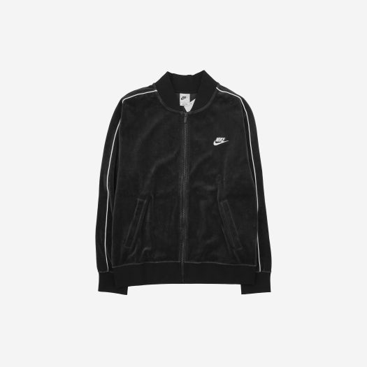 ジャージ Nike NSW Velour Jacket Black White - Asia Y2K Nike Nylon Jacket Windbreaker Black White Stripes Sz