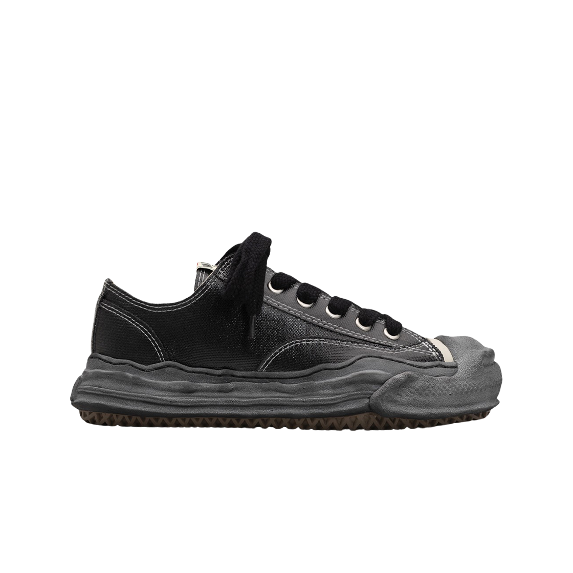 A13FW731-BLKBLK Maison Mihara Yasuhiro Hank OG Sole Silicon Coating Canvas Low-top Sneakers Black Black