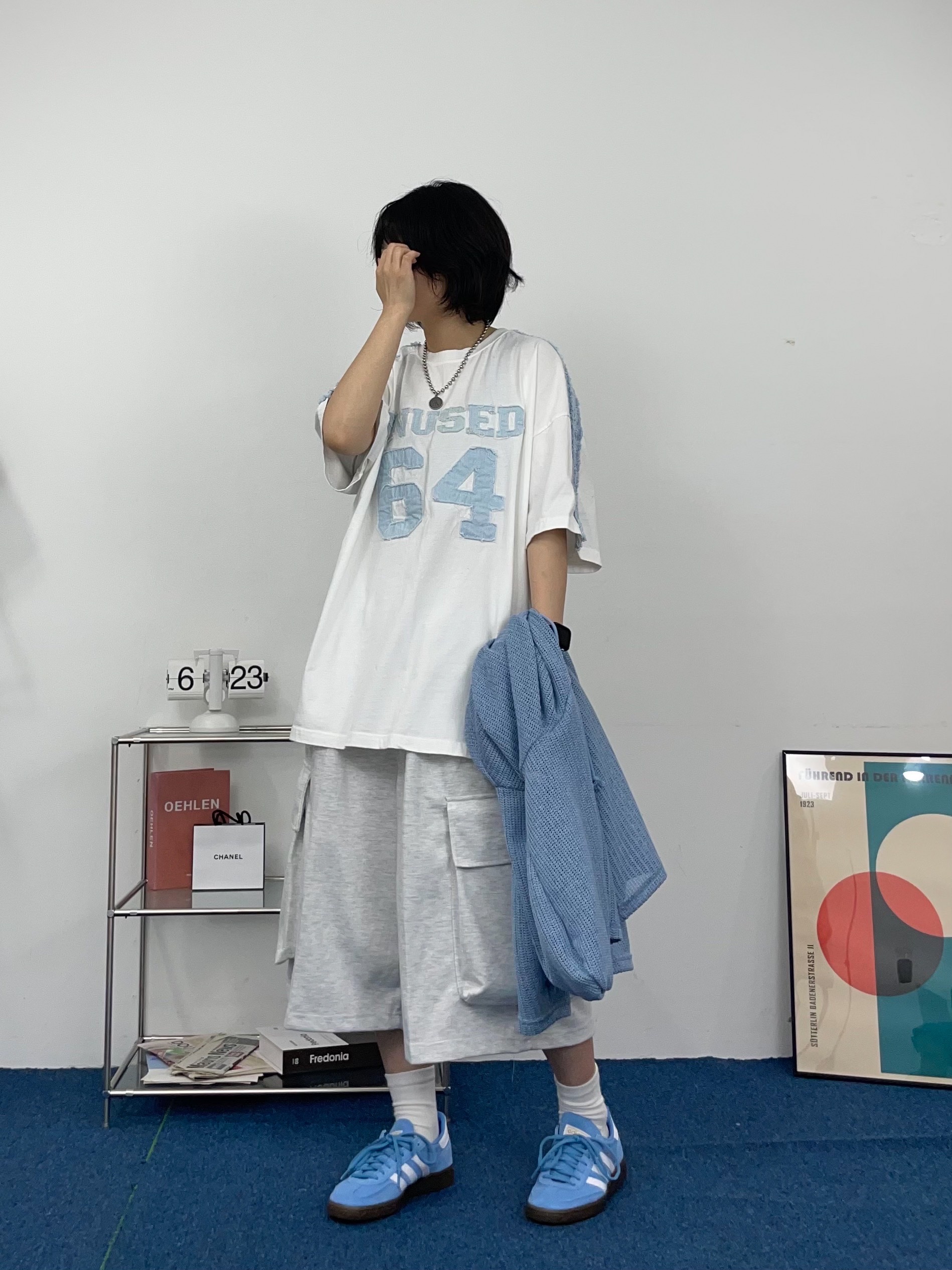 Adidas Spezial Handball Light Blue 착용 스타일 - 1