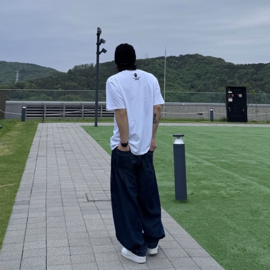 Zara x Ader Error Wide Leg Jeans Blue 착용 스타일