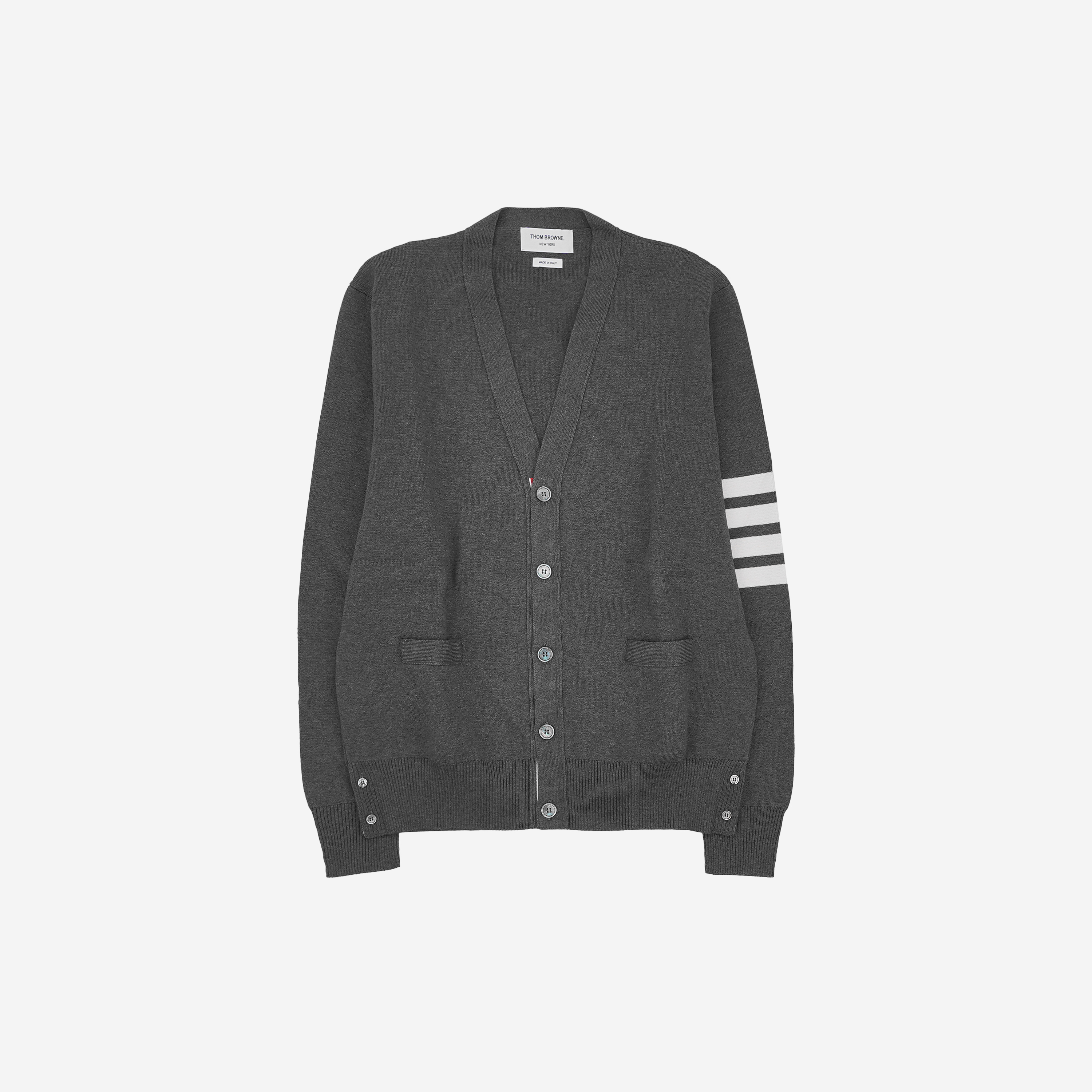 Thom Browne Milano Stitch 4-Bar Cardigan Medium Grey