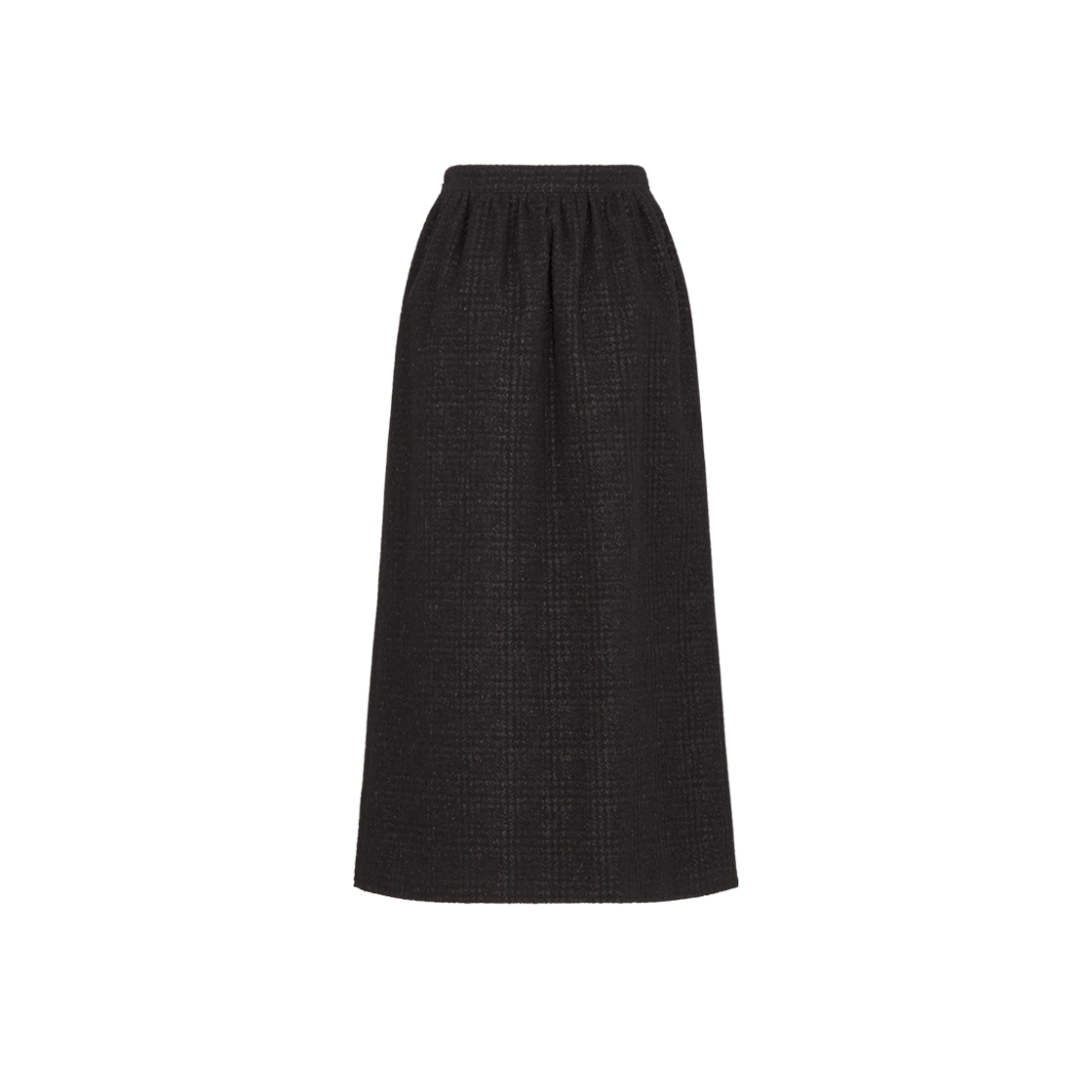 (W) Dior Mid-Length Straight-Cut Skirt Black Technical Wool Tweed Prince Of Wales Motif 상세 이미지 2