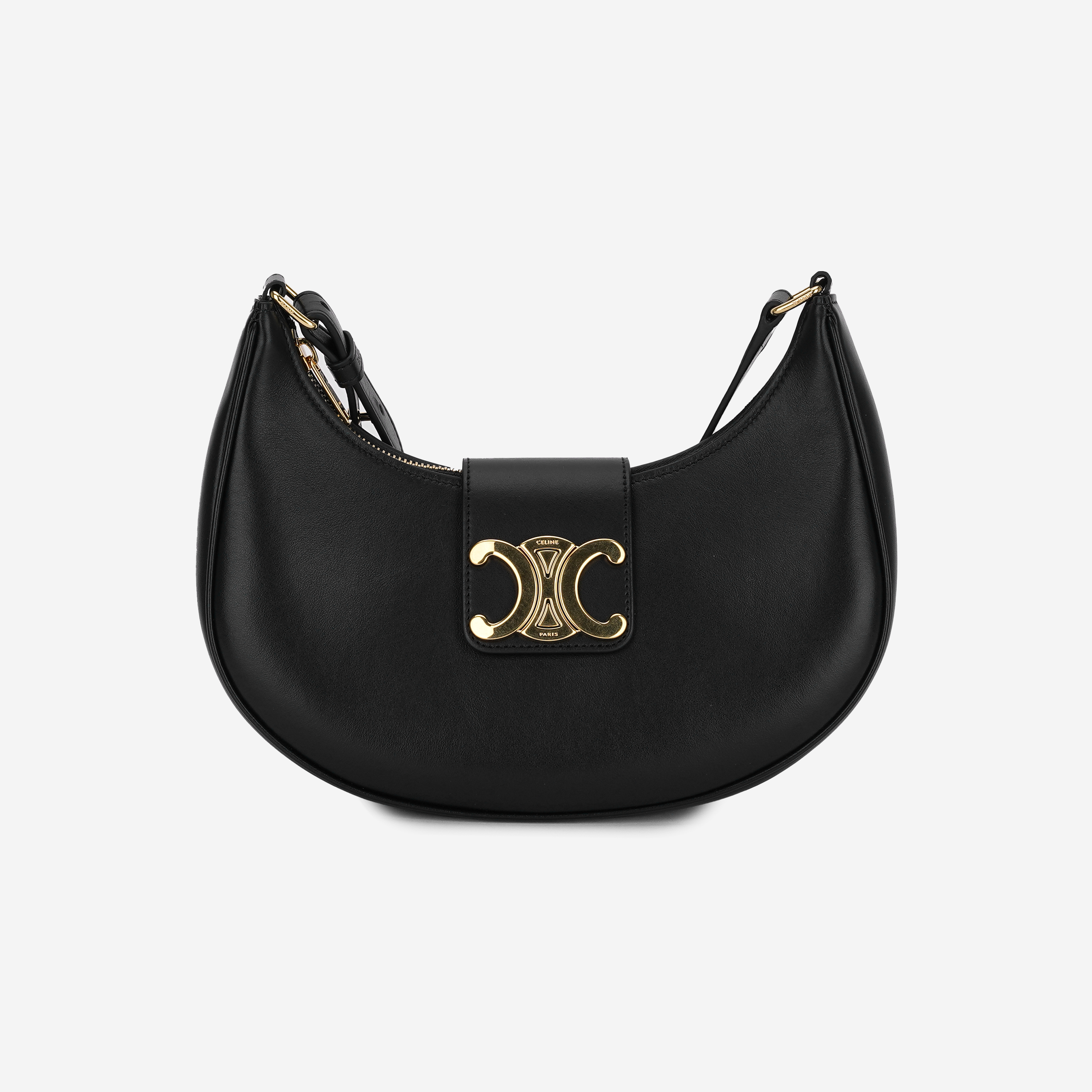 Celine Medium Ava Triomphe Bag in Smooth Calfskin Black