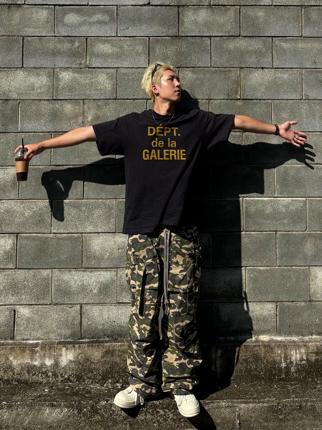 Gallery Dept. Dept De La Galerie Classic T-Shirt Black, Wapworks Wide Safety Cargo Pants Camo 착용 스타일 - 3