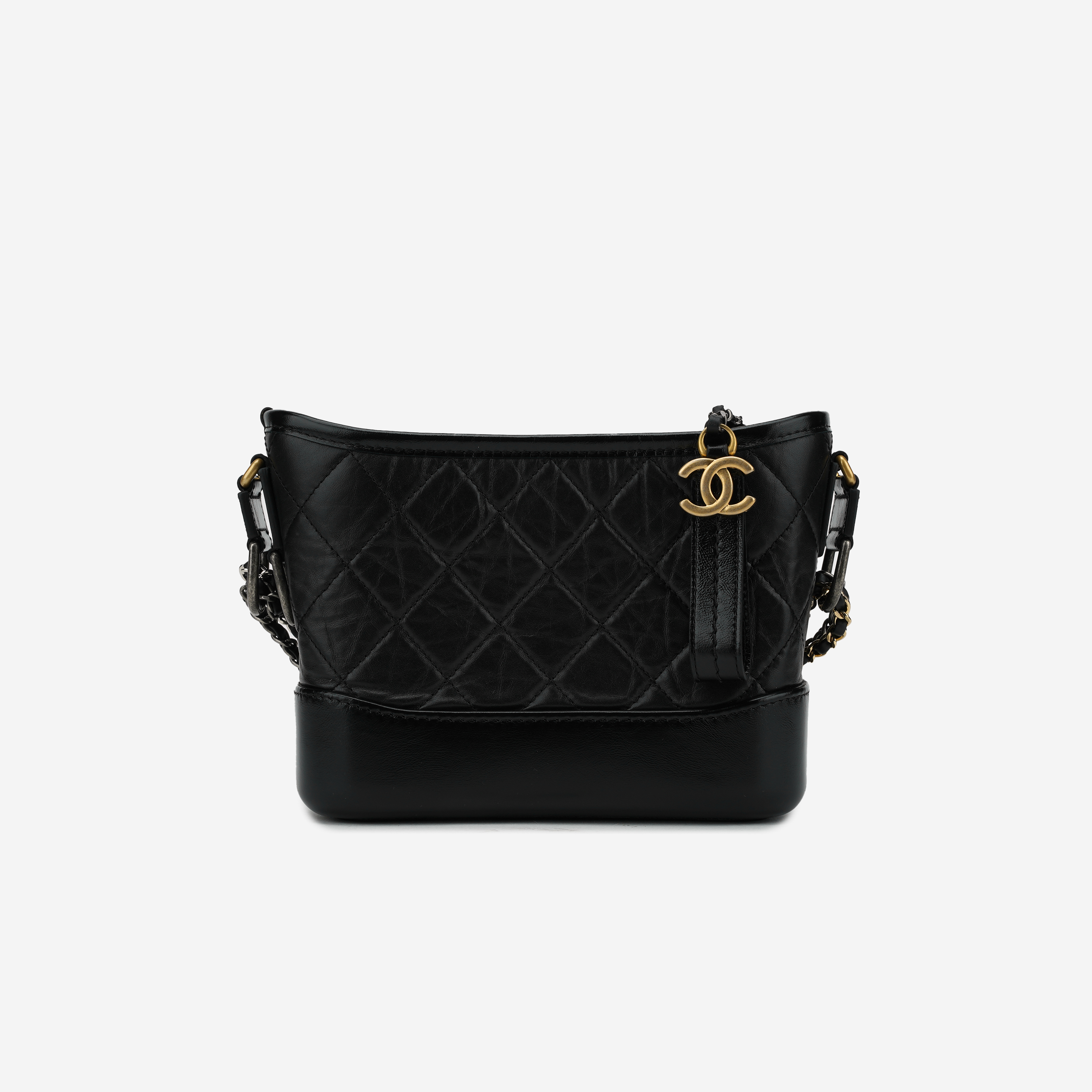 Chanel Gabrielle Small Hobo Bag Aged Calfskin & Gold Black