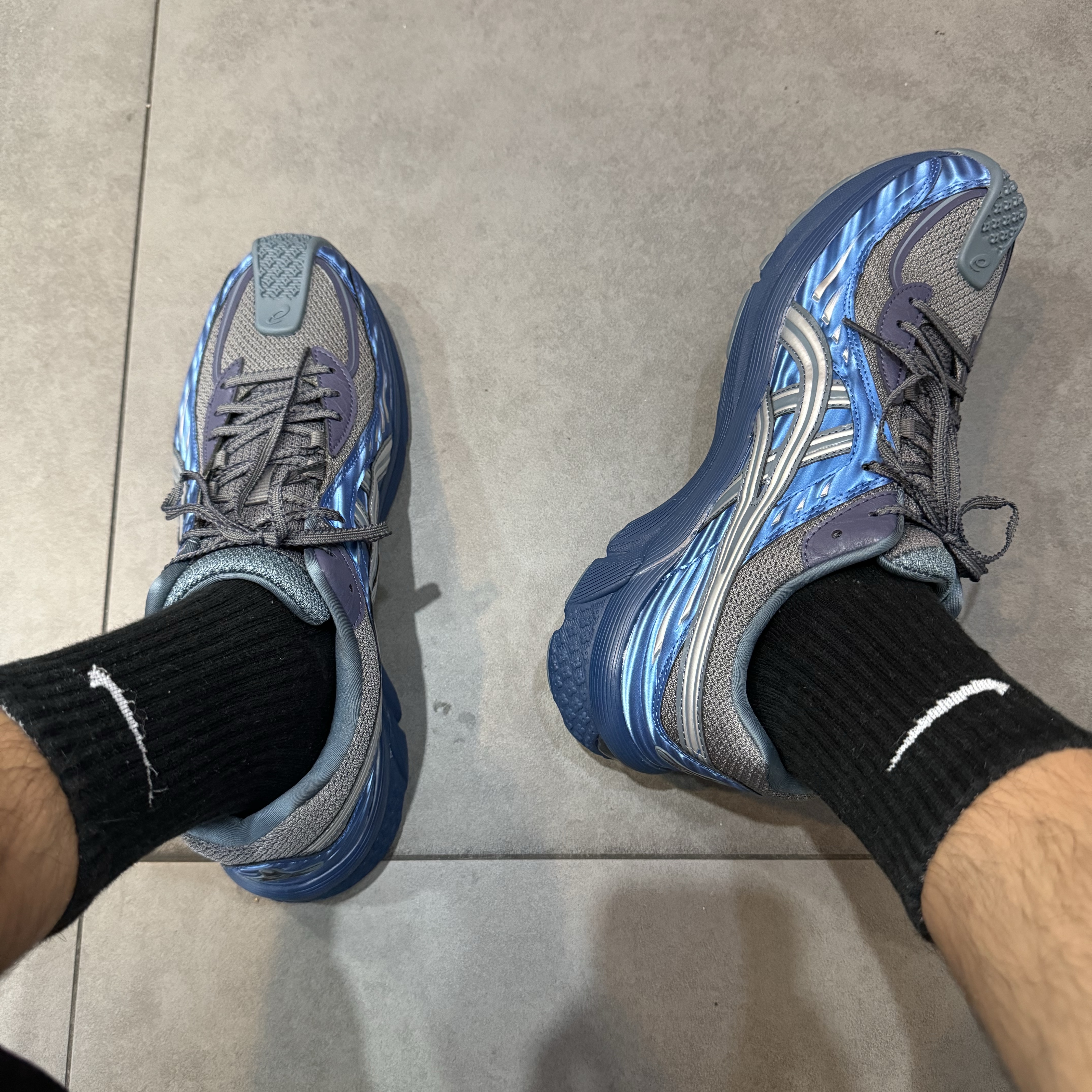 (W) Asics x Kiko Kostadinov Gel-Flammae Blue Ironclad 착용 스타일