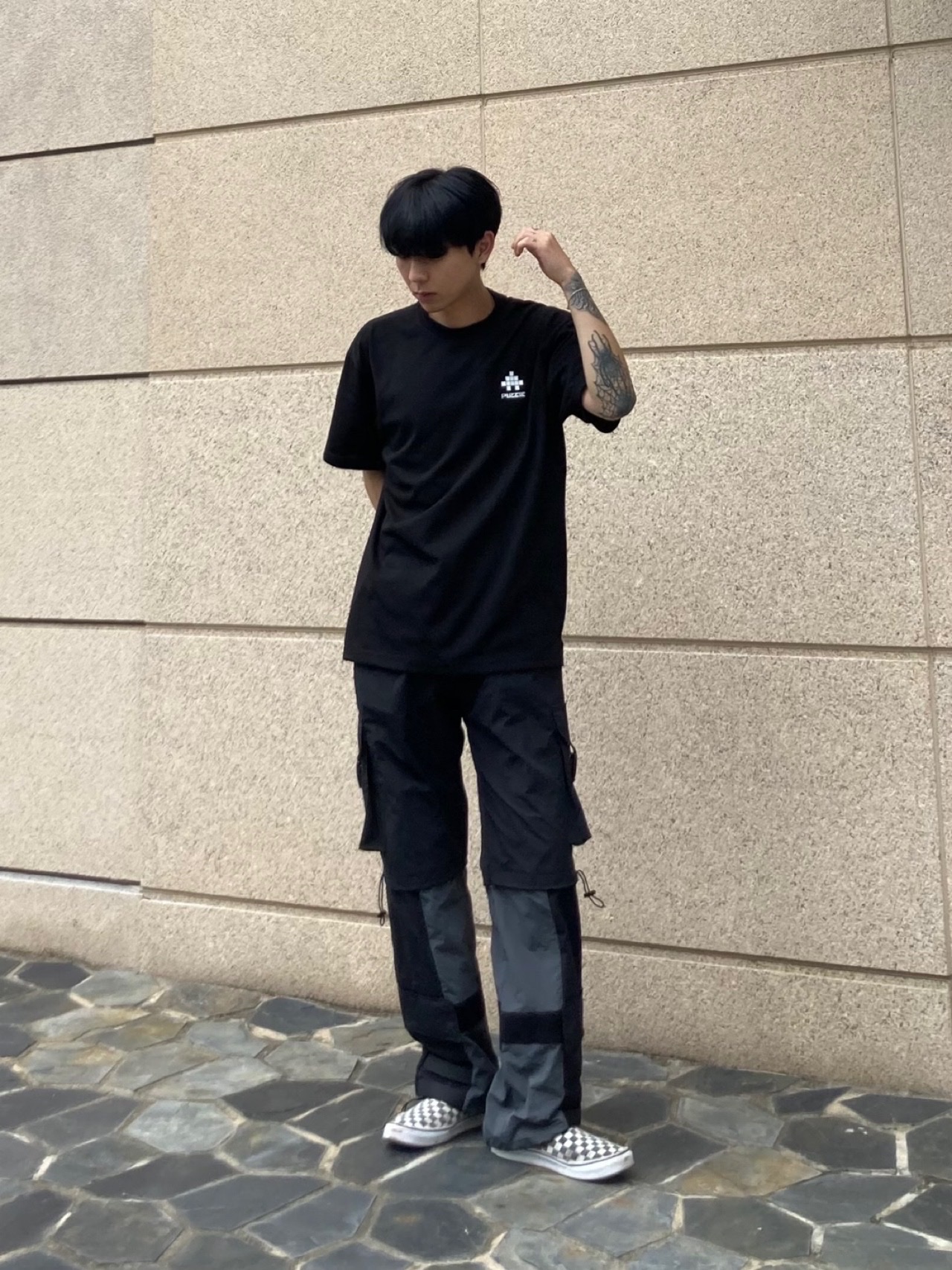 Vans Slip-On Checkerboard 착용 스타일 - 4