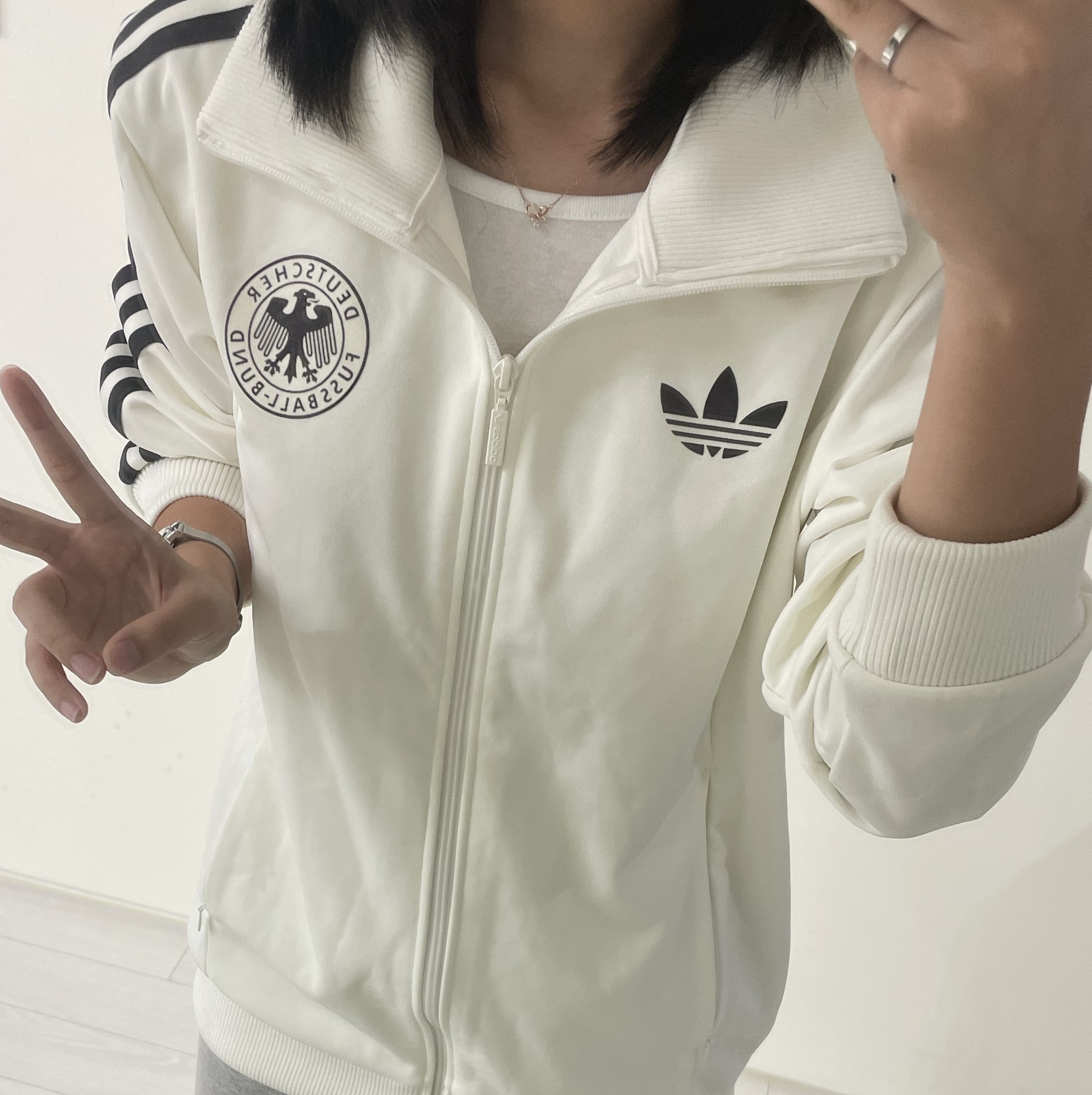 Adidas German Beckenbauer Track Top Off White - KR Sizing 착용 스타일