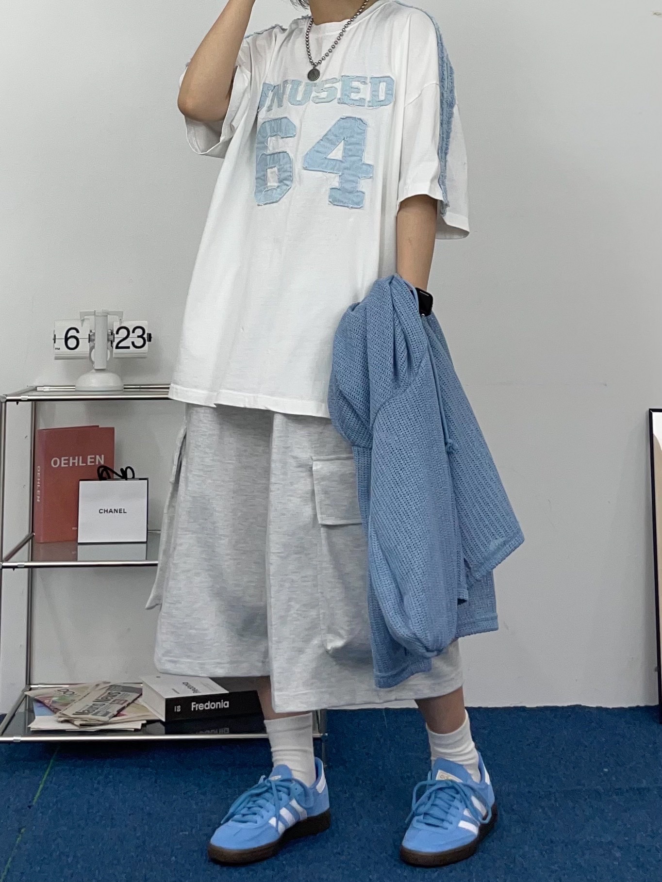 Adidas Spezial Handball Light Blue 착용 스타일 - 3