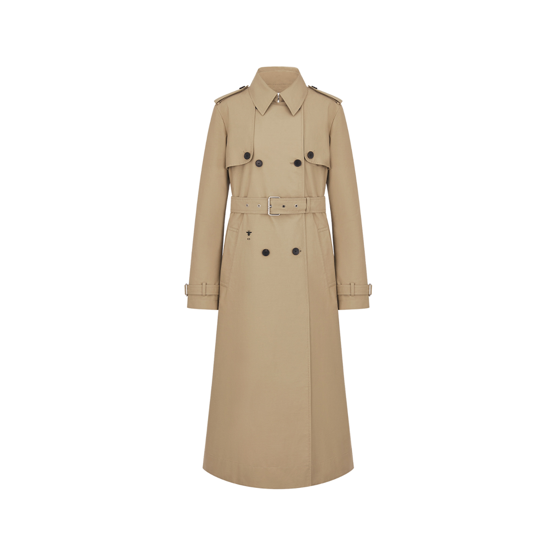 (W) Dior Pleated Trench Coat Beige Gabardine 상세 이미지 1