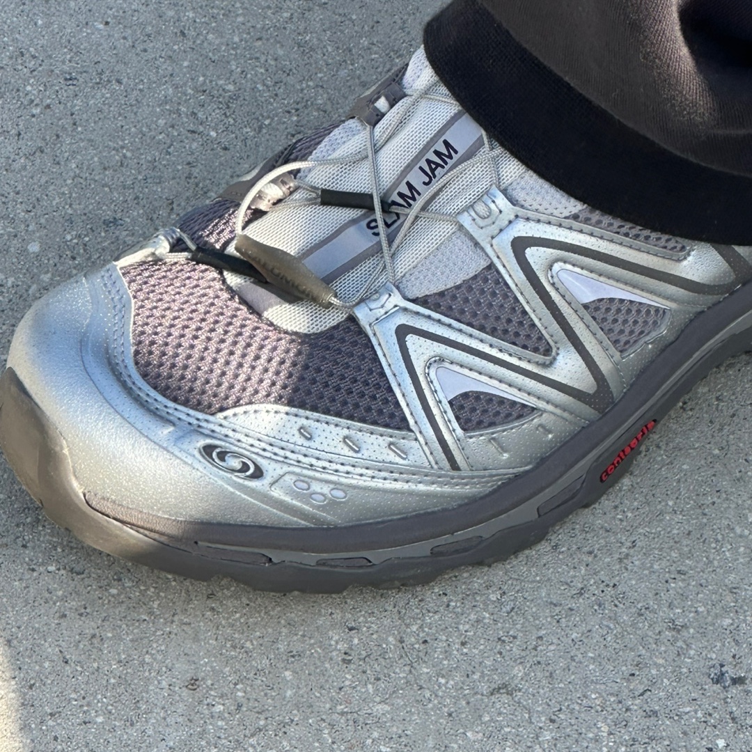 Salomon x Slam Jam XT-Quest Plum Kitten Lunar Rock 착용 스타일