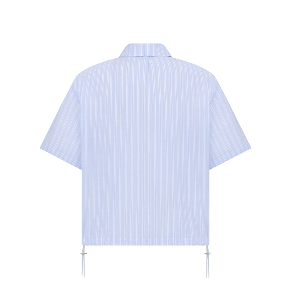 Dior Short-Sleeved Pullover Shirt Blue Striped Poplin 상세 이미지 2