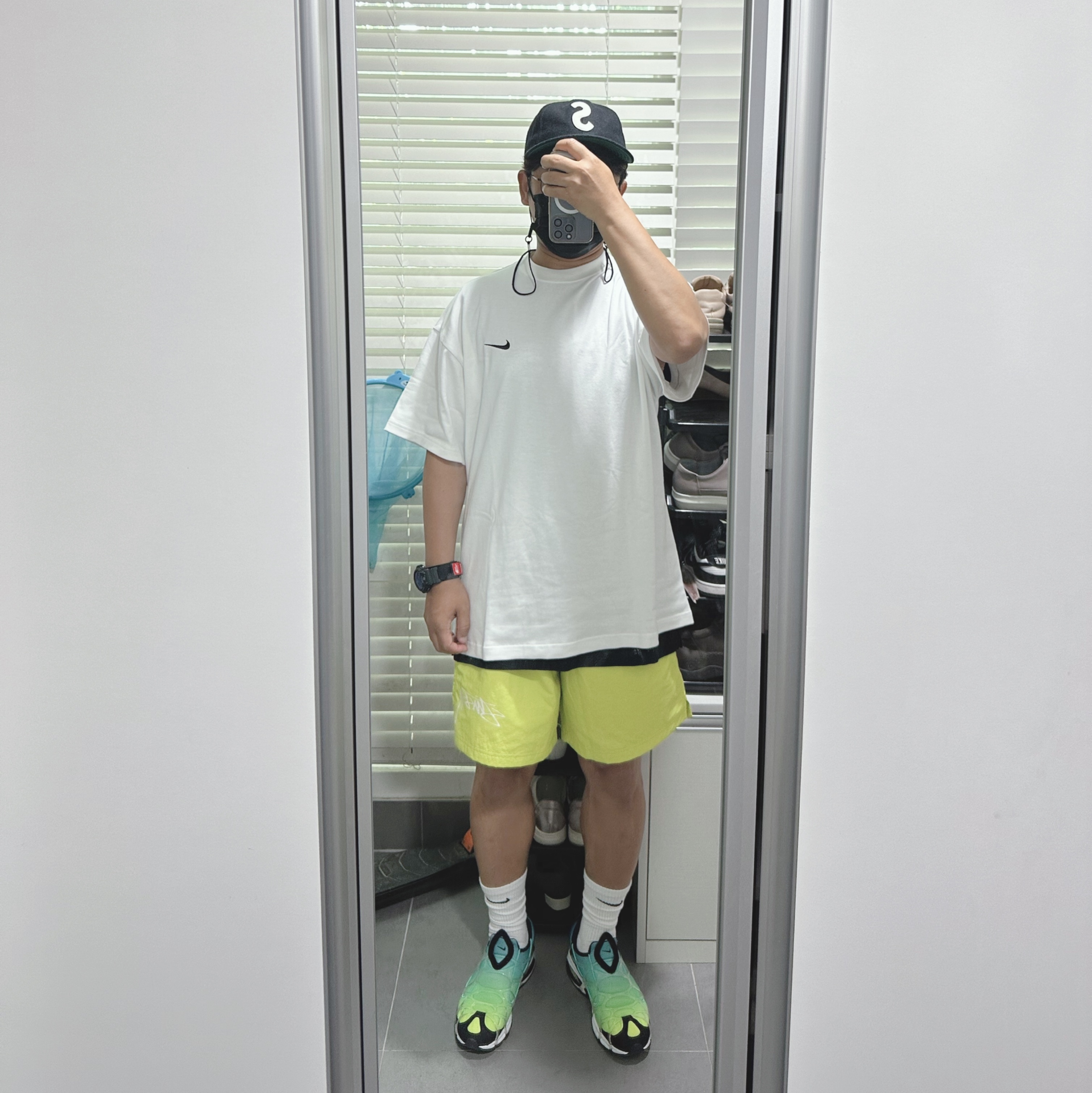 Supreme Ebbets S Logo Fitted 6-Panel Black - 23SS, Casio G-Shock x Supreme x The North Face DW-6900 Black 착용 스타일 - 1