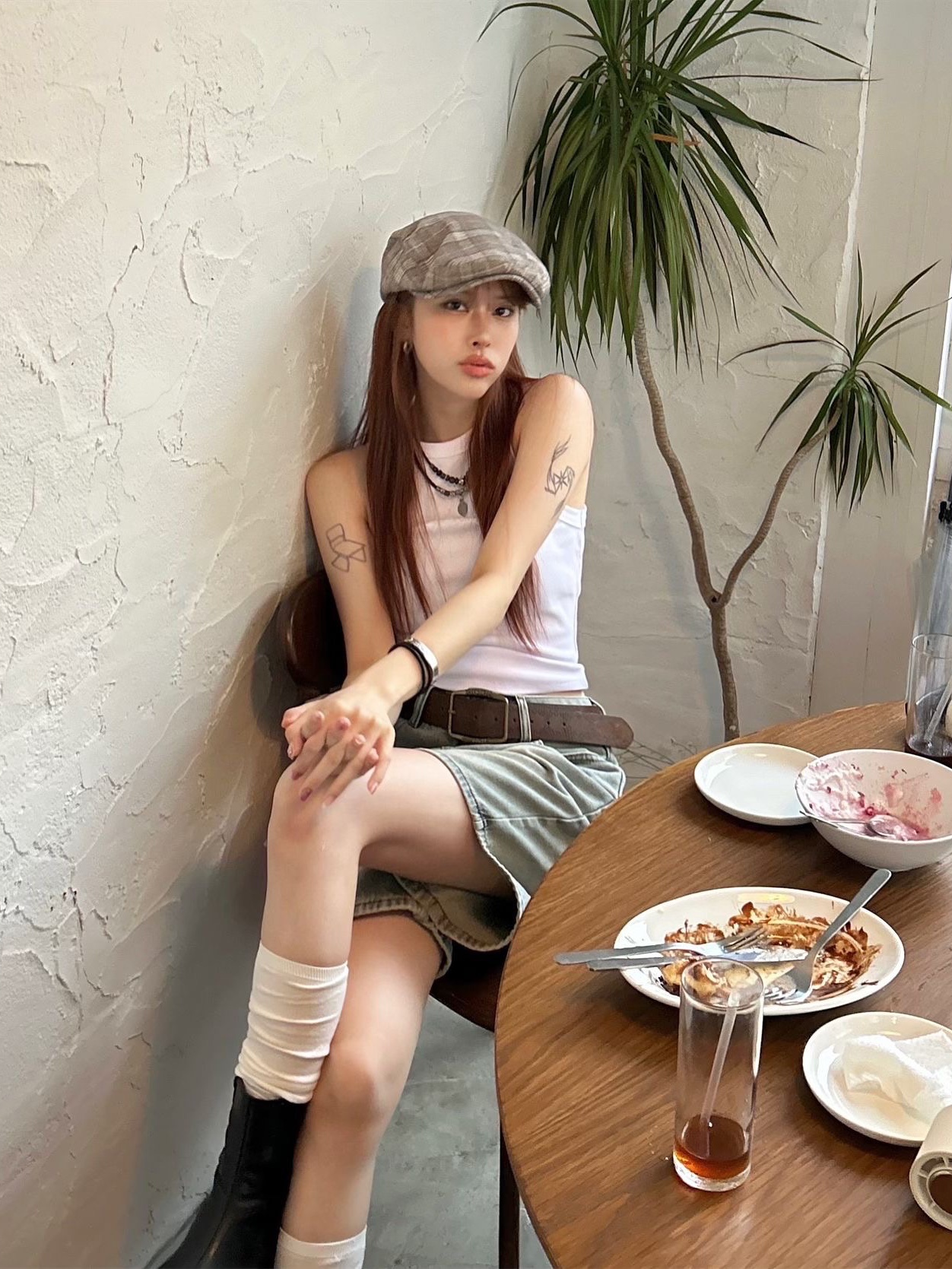 Suade Washed Sleeveless Black, Suade Washed Sleeveless Pigment Black 착용 스타일