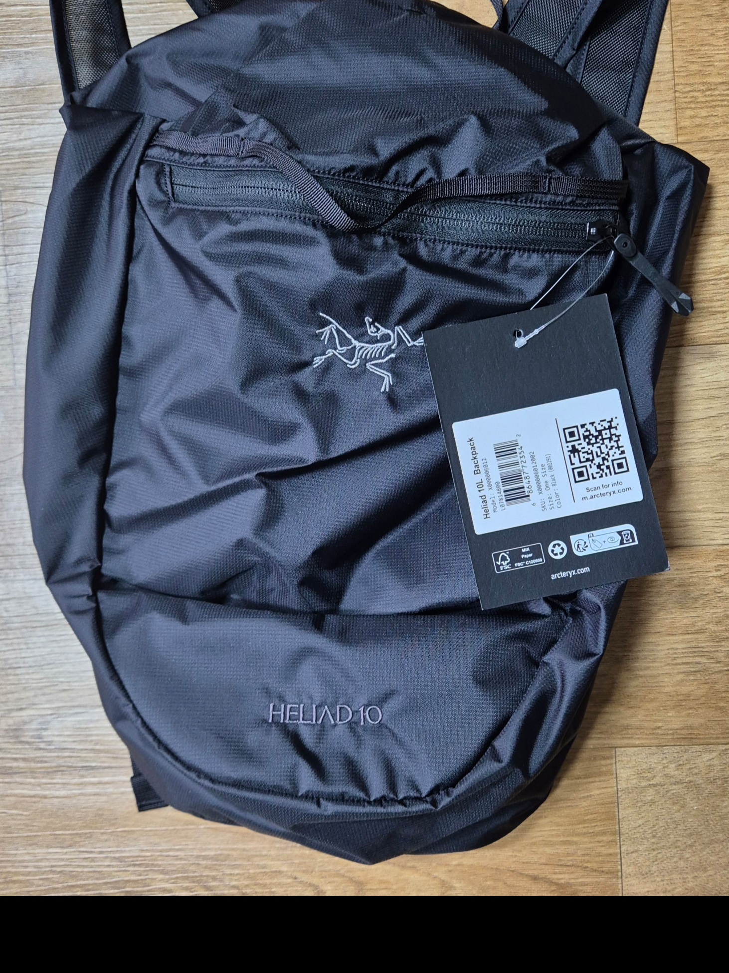 Arc'teryx Heliad 10 Backpack Black 착용 스타일 - 2