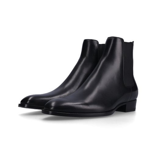 Saint Laurent Wyatt Chelsea Boots in Smooth Leather Black