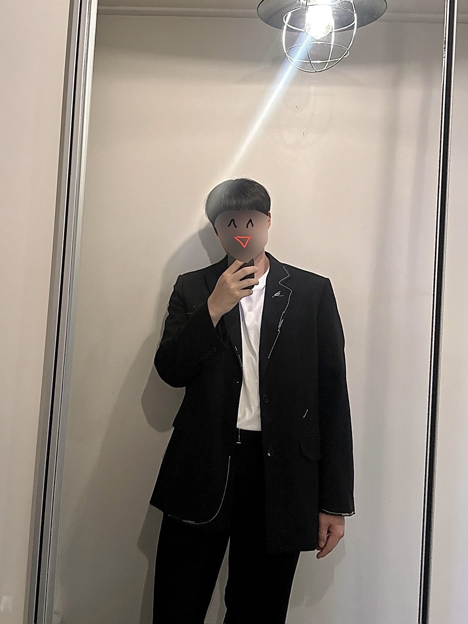 Zara x Ader Error Oversized Blazer Black 착용 스타일 - 2