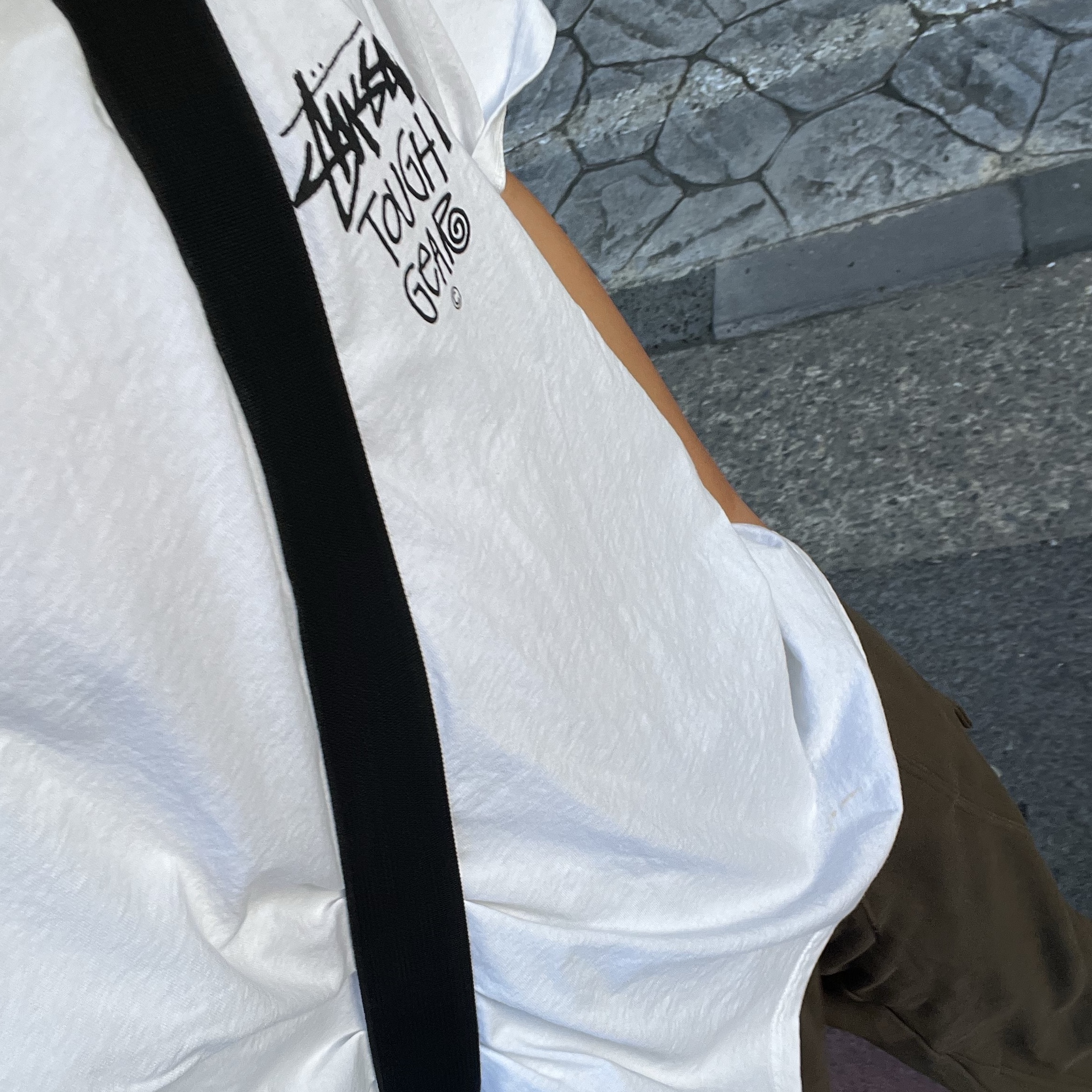 Stussy Tough Gear T-Shirt White 착용 스타일