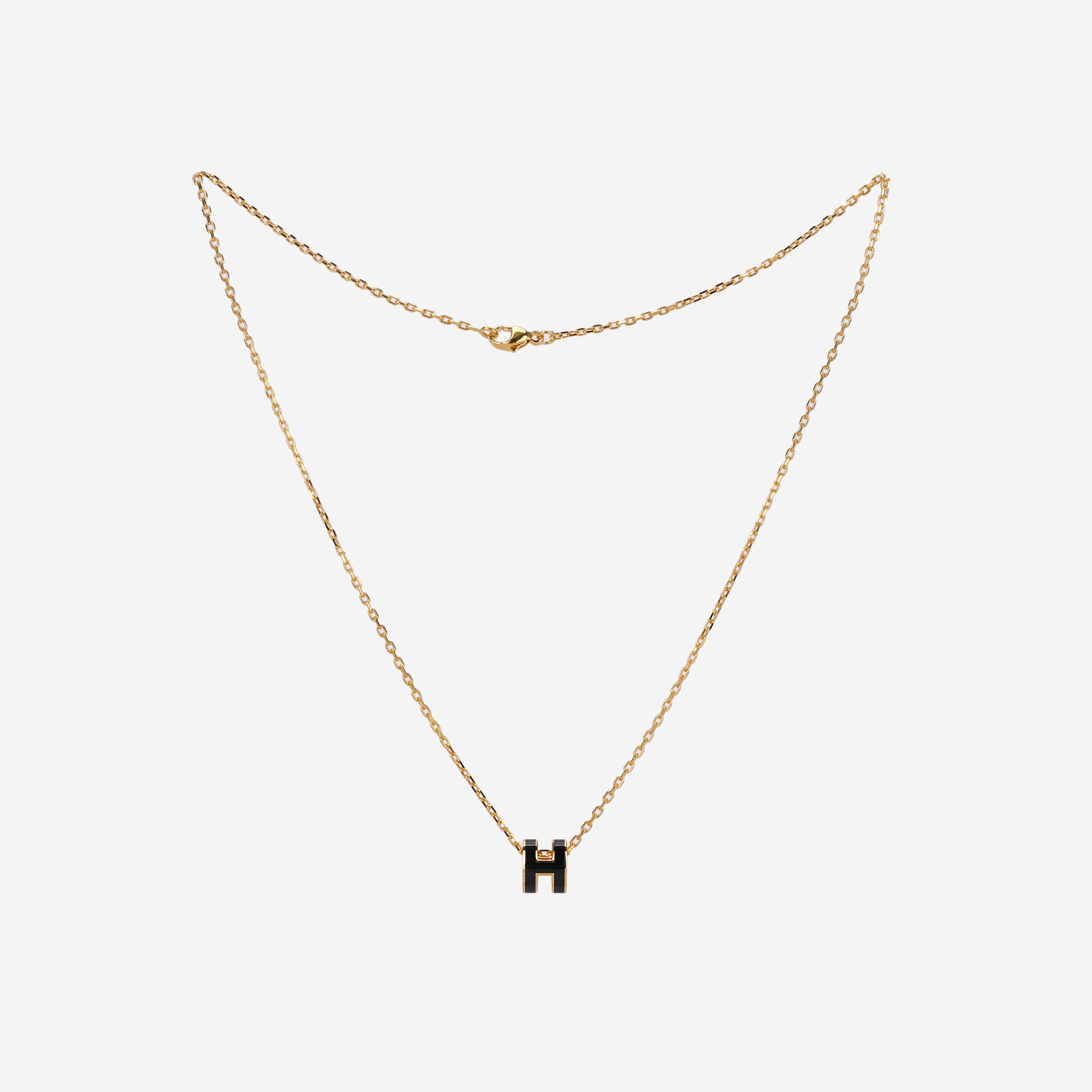 (W) Hermes Mini Pop H Pendant Gold & Noir